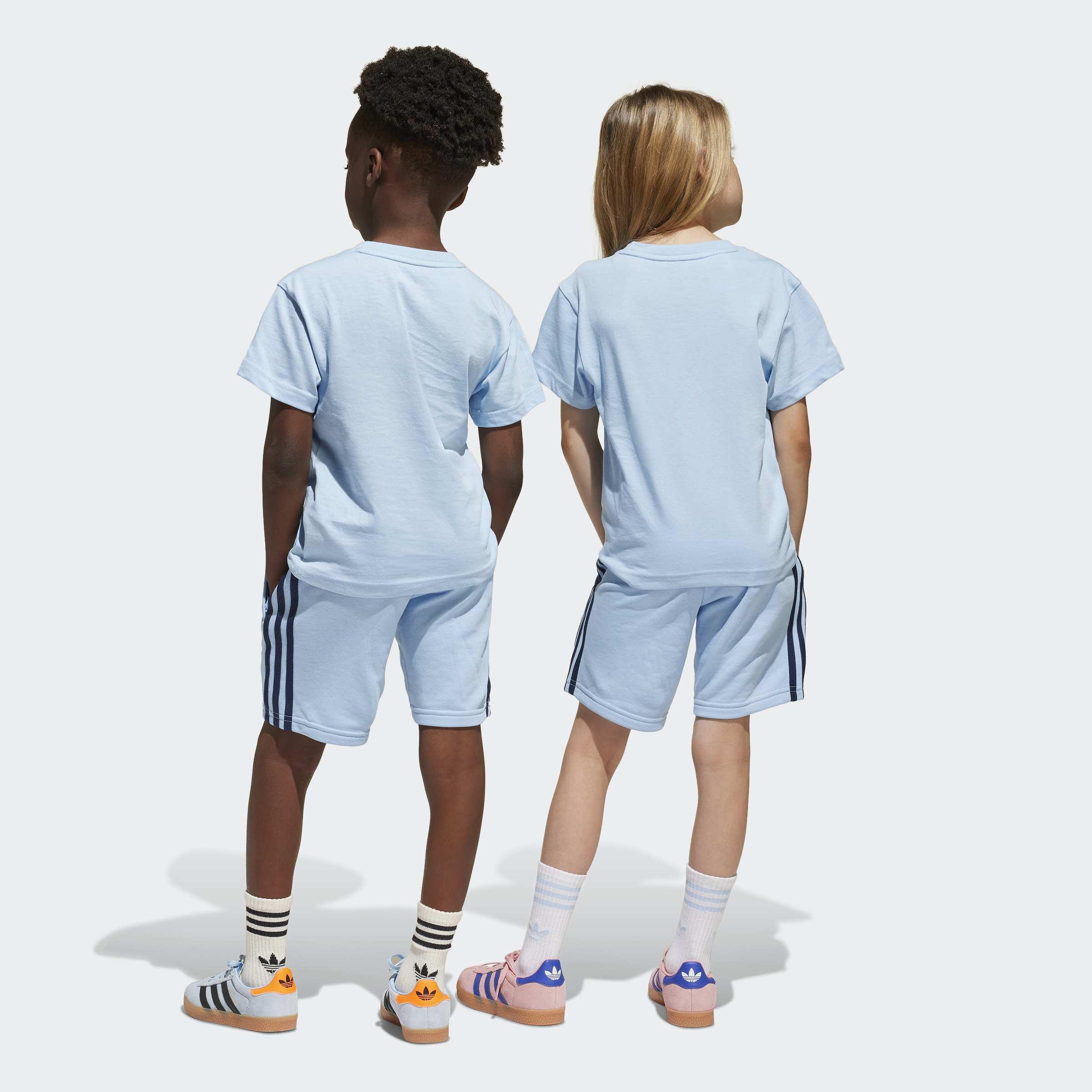 Kids Unisex Adicolor Shorts T-Shirt Set, Blue, , large image number 7