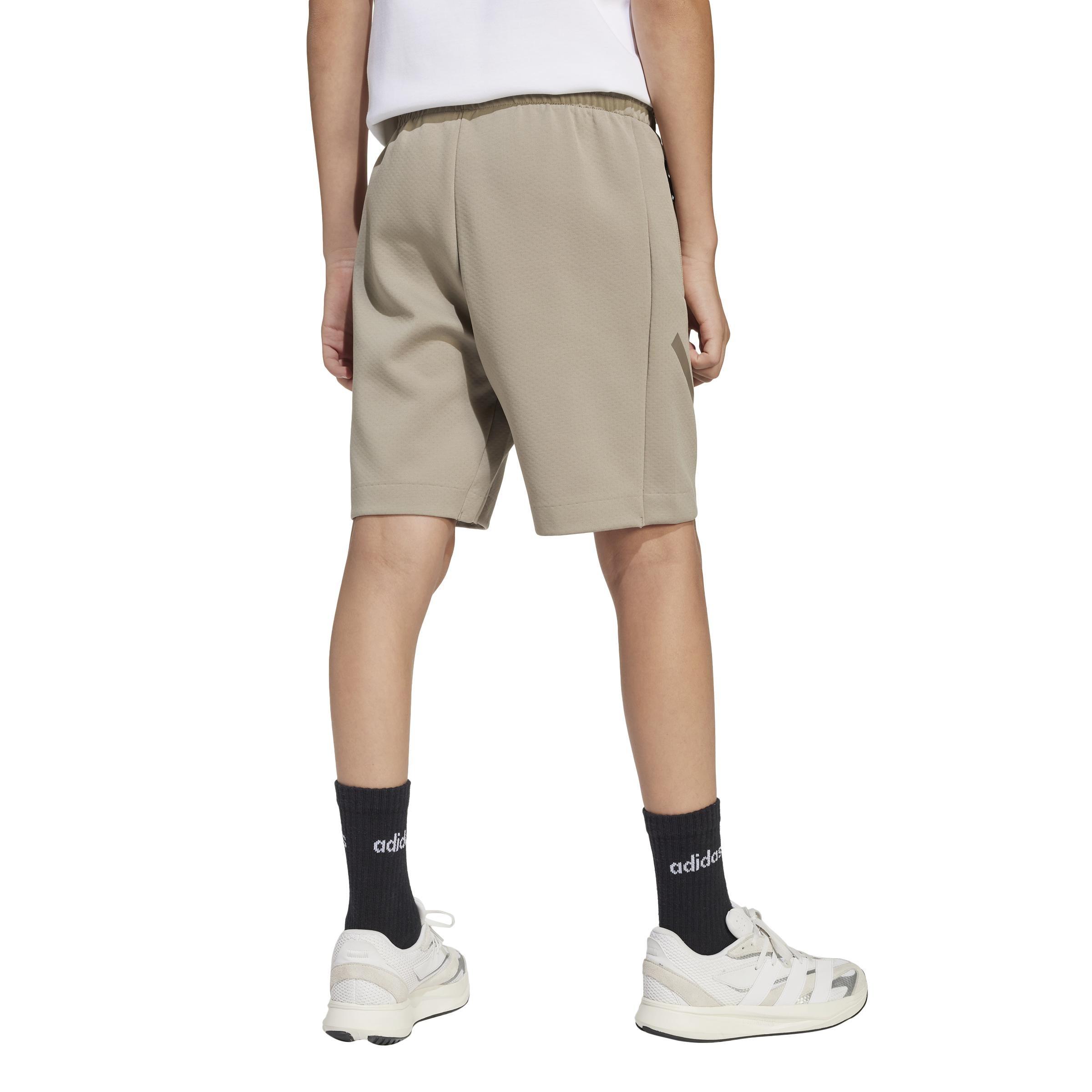 Kids Unisex Adidas Z.N.E. Shorts, Beige, A901_ONE, large image number 2