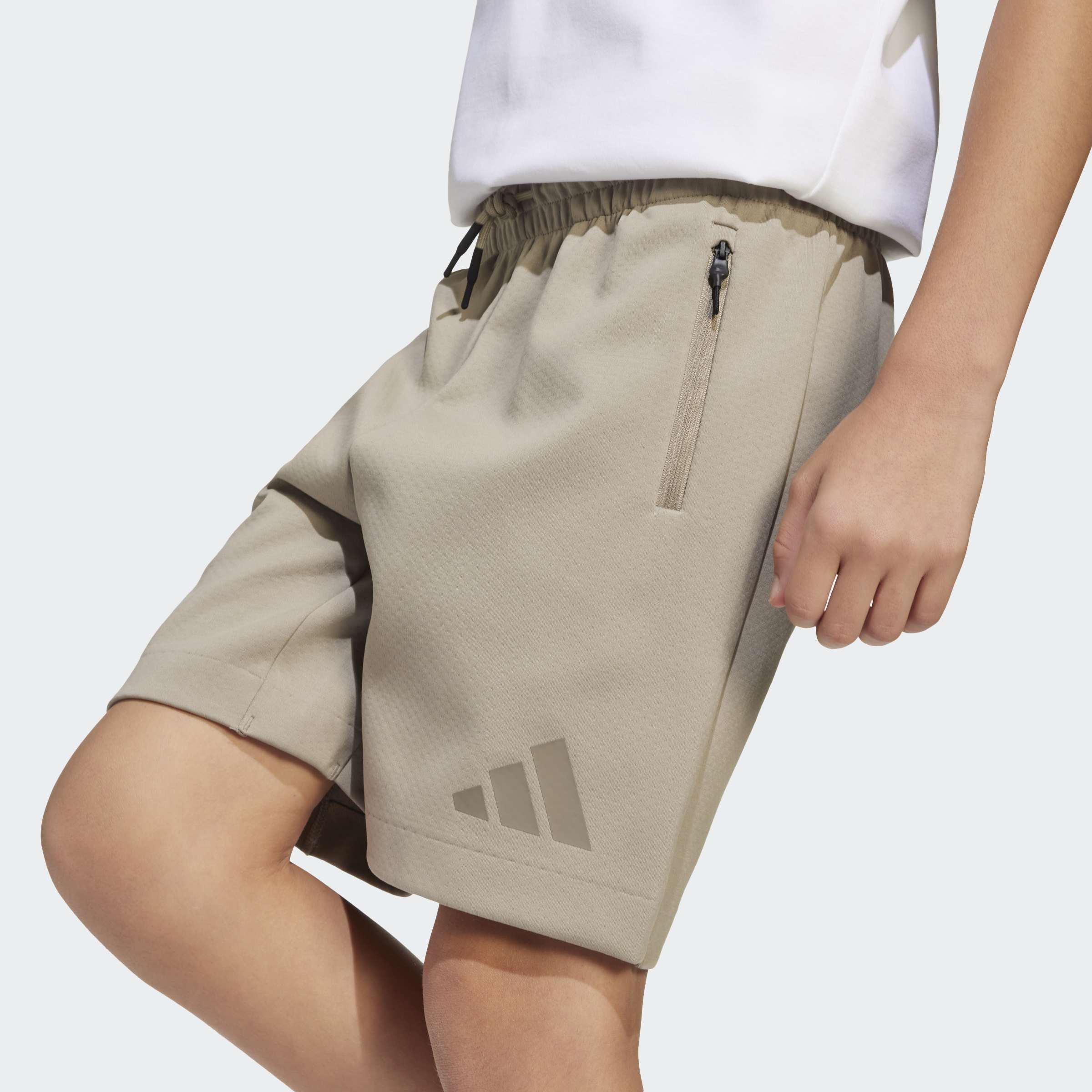 Kids Unisex Adidas Z.N.E. Shorts, Beige, A901_ONE, large image number 9
