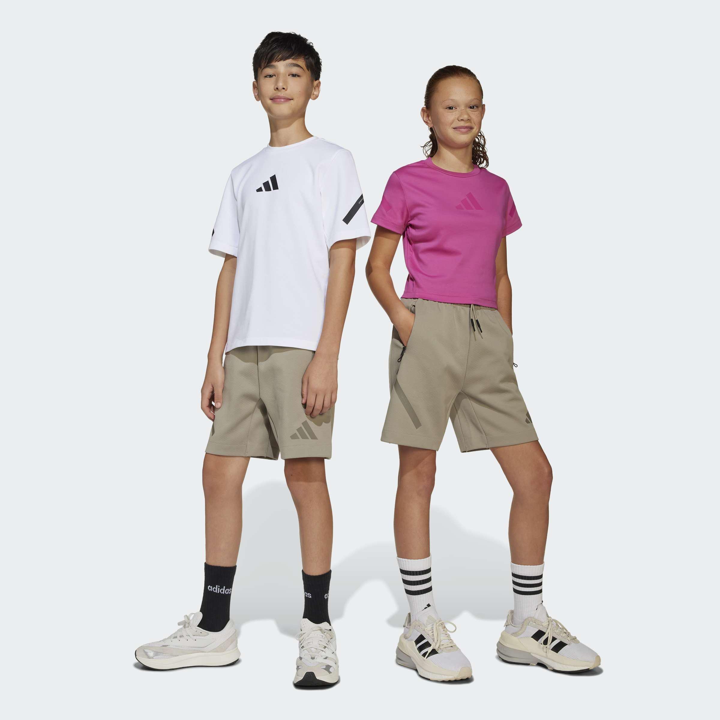Kids Unisex Adidas Z.N.E. Shorts, Beige, A901_ONE, large image number 14