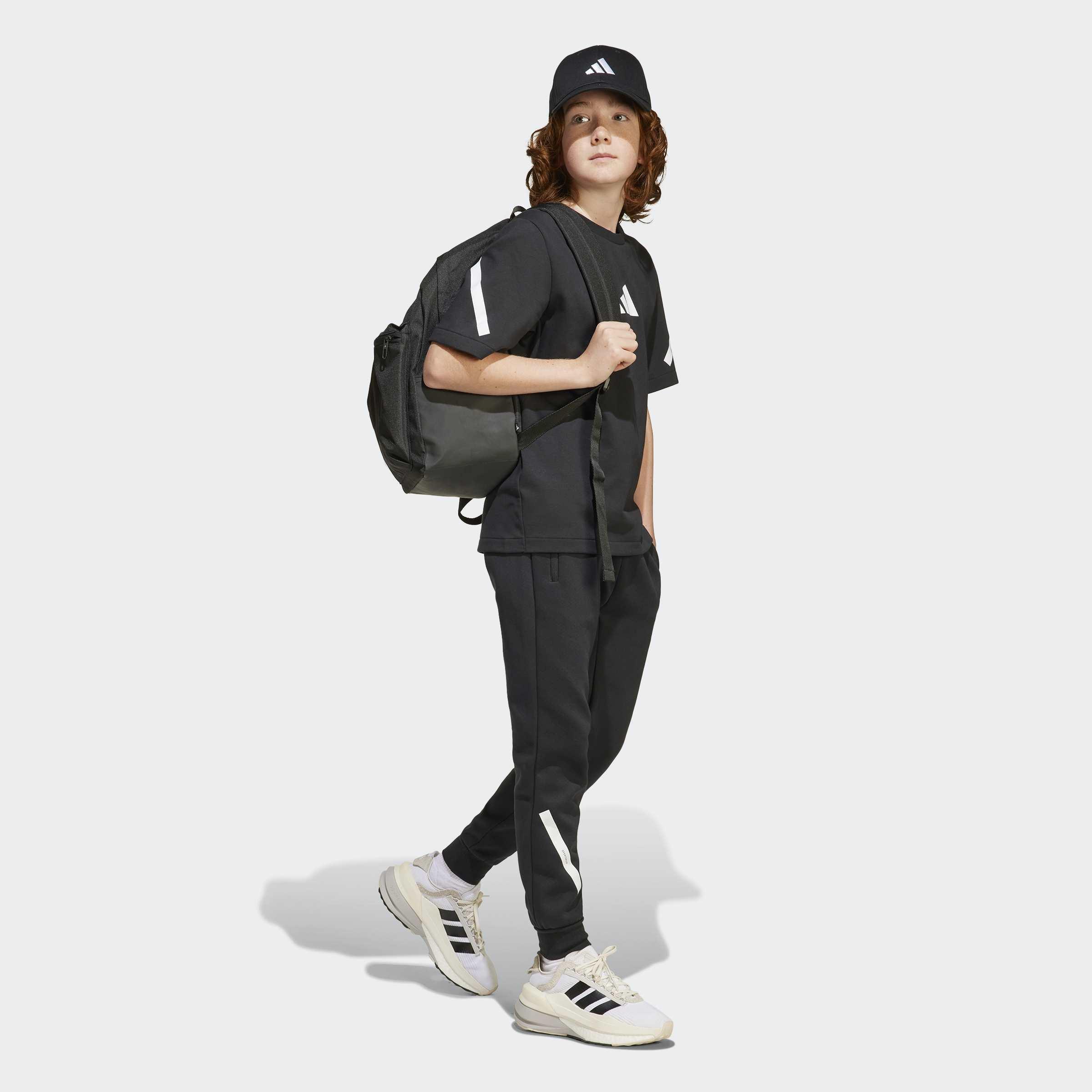 Kids Unisex Adidas Z.N.E. T-Shirt, Black, A901_ONE, large image number 2