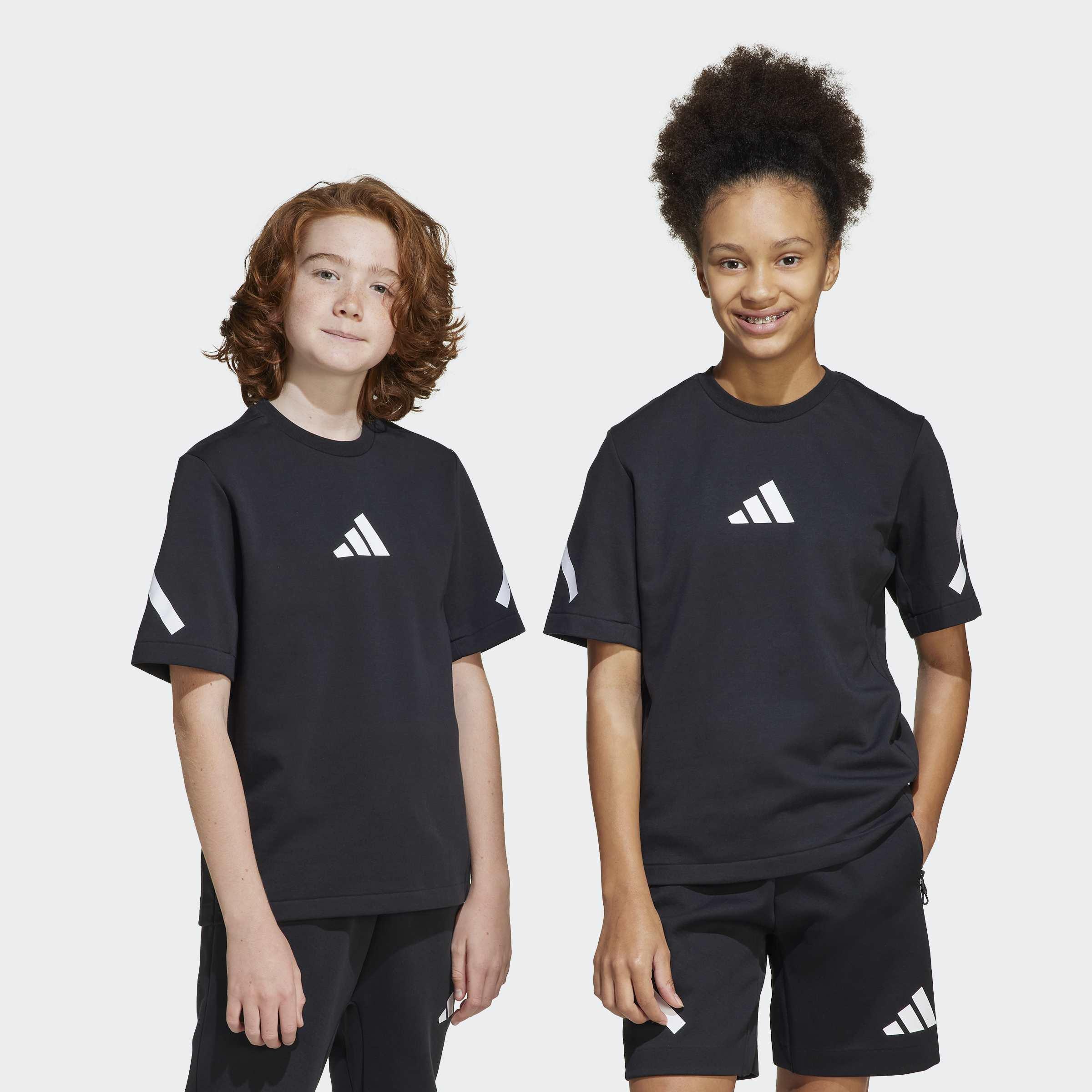 Kids Unisex Adidas Z.N.E. T-Shirt, Black, A901_ONE, large image number 3