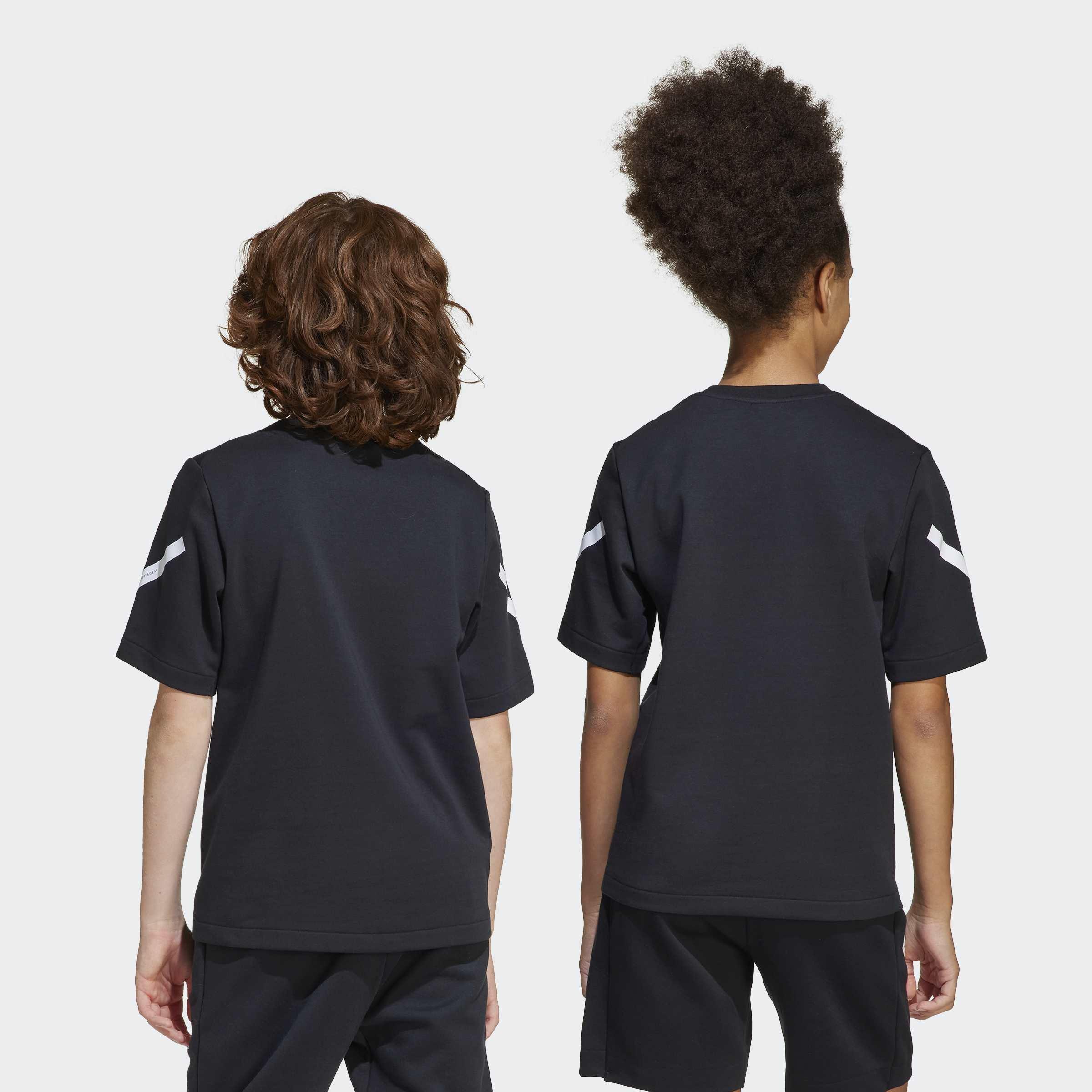 Kids Unisex Adidas Z.N.E. T-Shirt, Black, A901_ONE, large image number 4