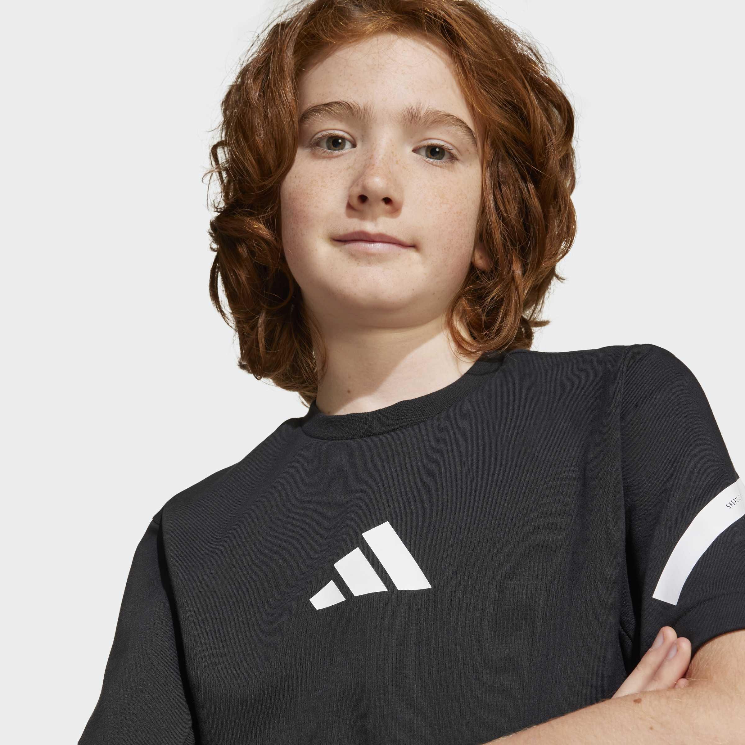 Kids Unisex Adidas Z.N.E. T-Shirt, Black, A901_ONE, large image number 7