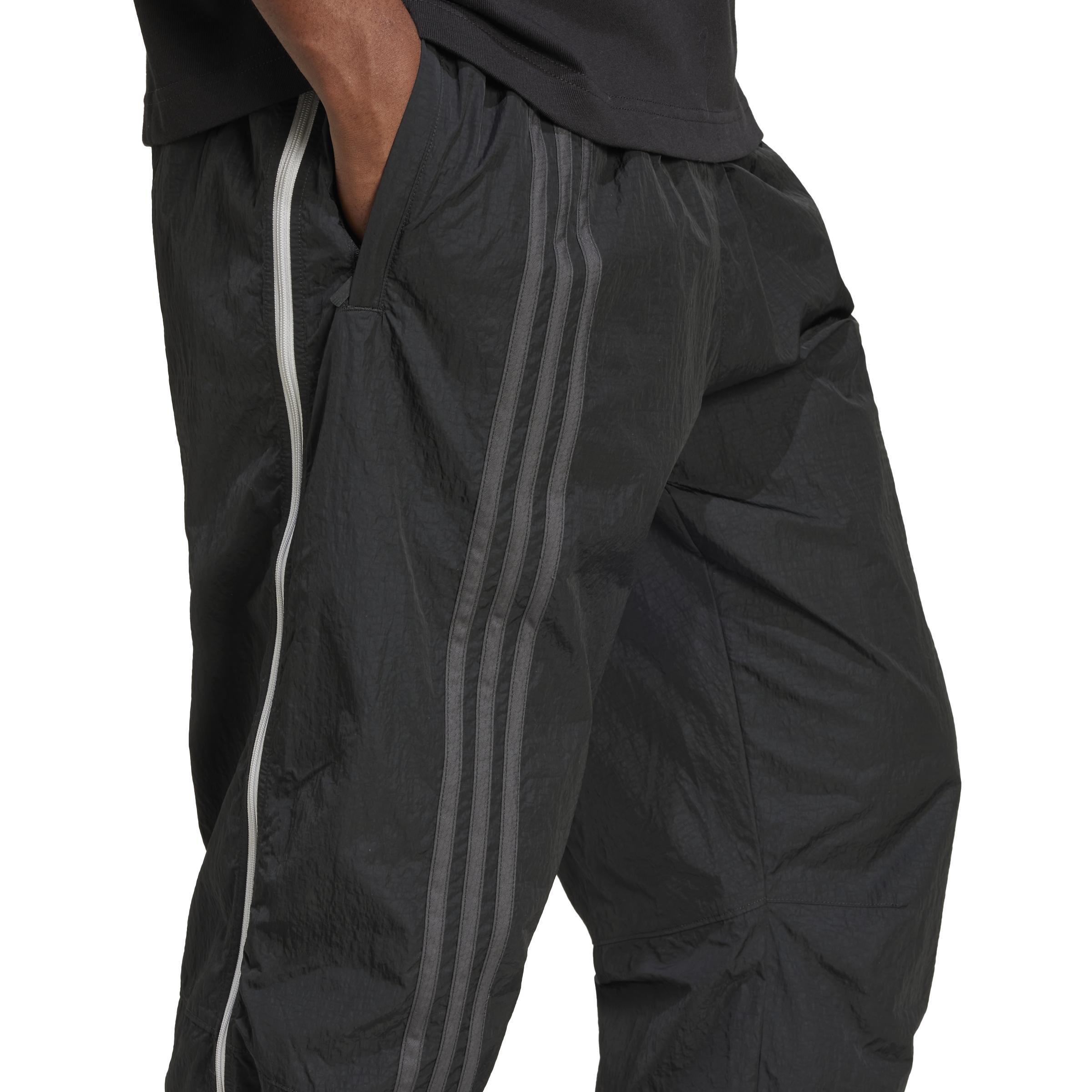 Fashion Side Mesh Zip Tracksuit Bottoms, Black, A901_ONE, large image number 4