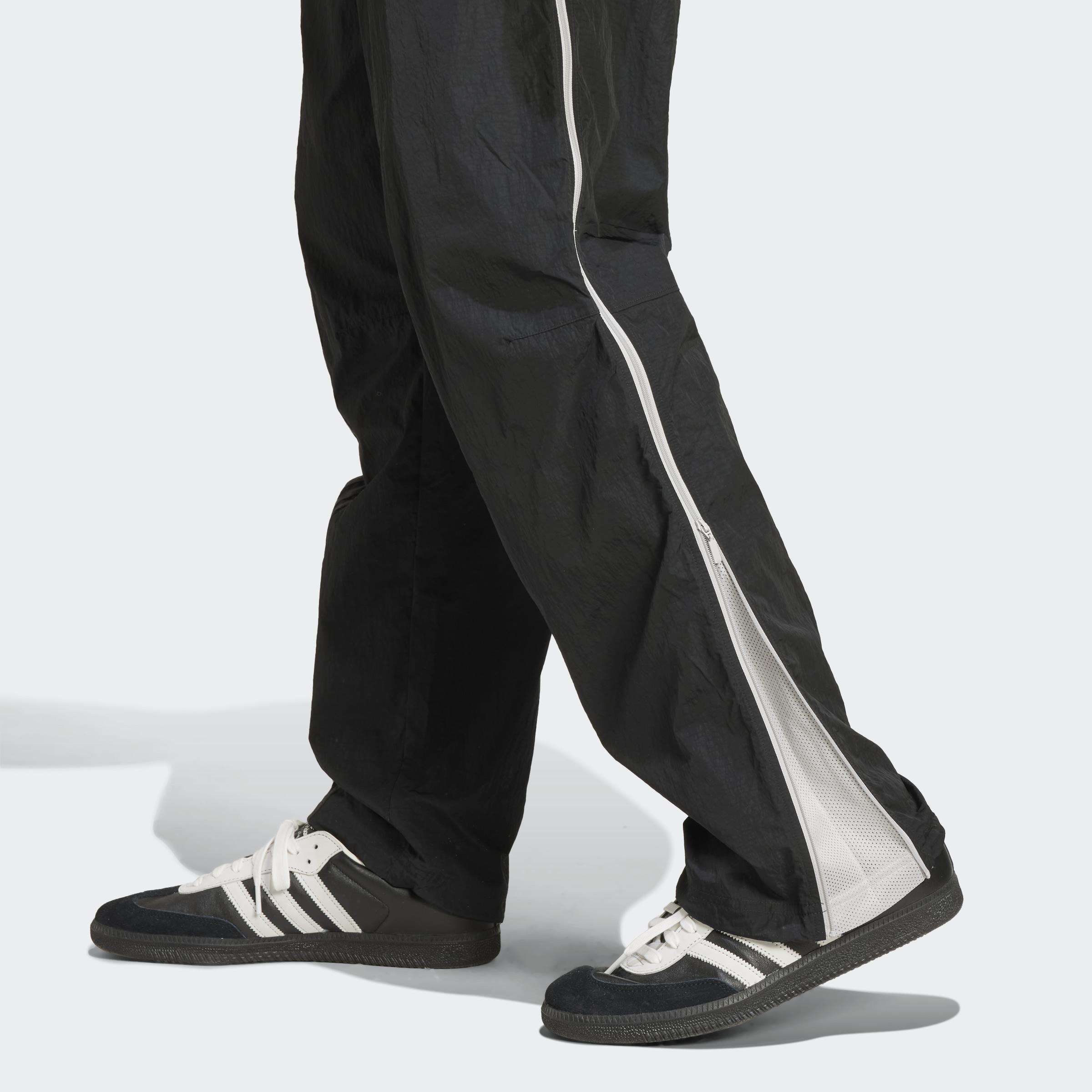 Fashion Side Mesh Zip Tracksuit Bottoms, Black, A901_ONE, large image number 6