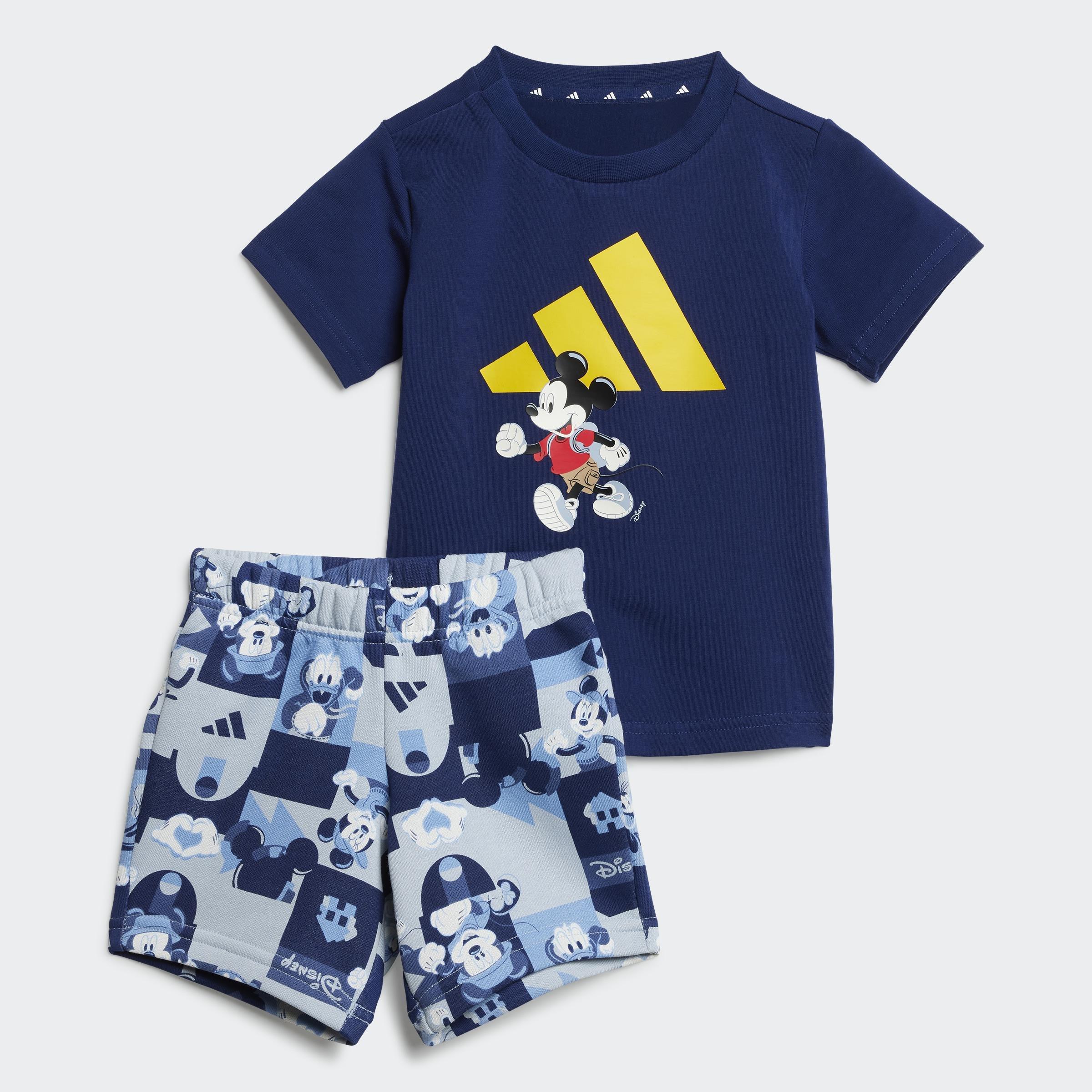 Kids Unisex adidas x Disney Mickey Mouse Tee Set, Blue, A901_ONE, large image number 3