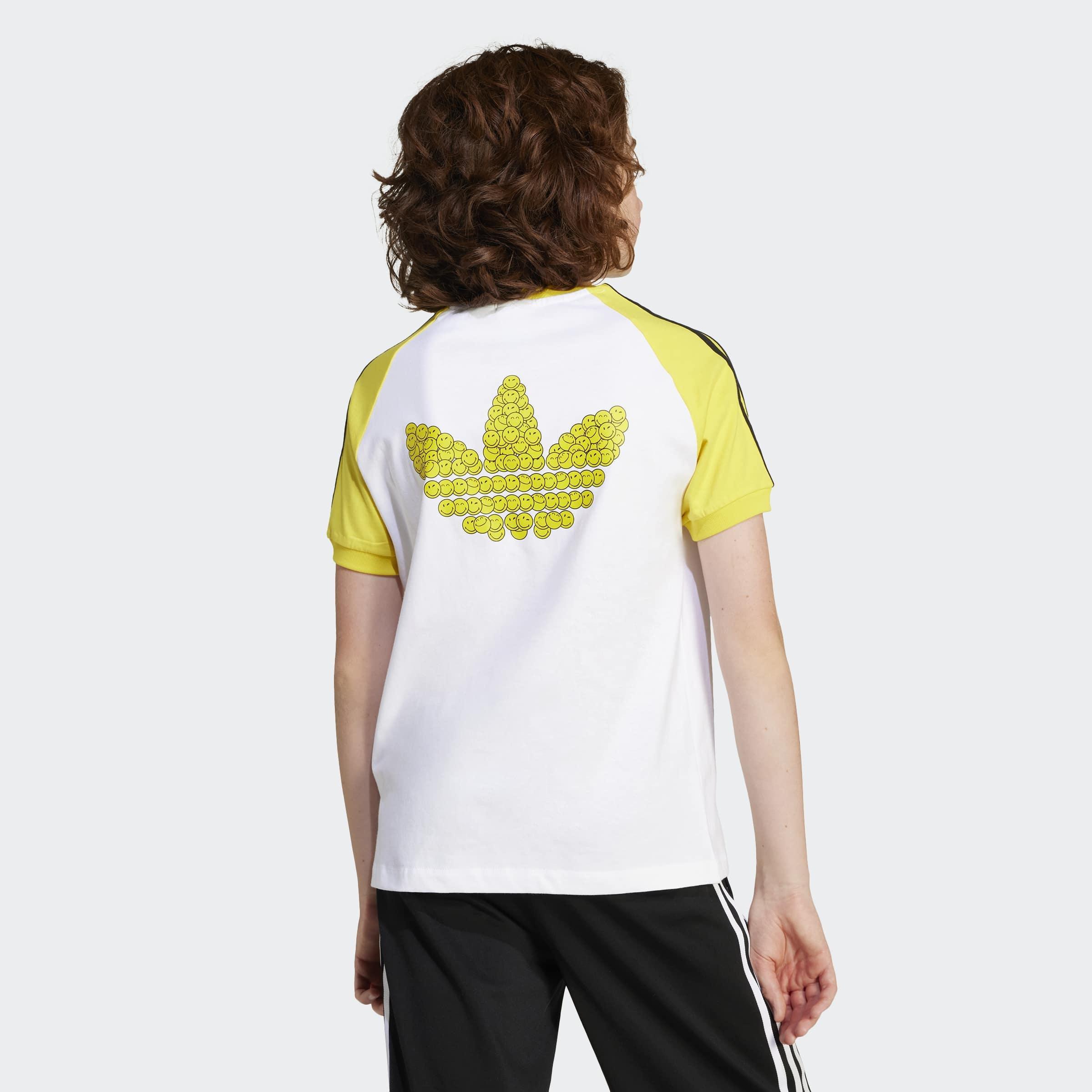 Kids Unisex adidas Originals x Smiley World T-Shirt, White, A901_ONE, large image number 5