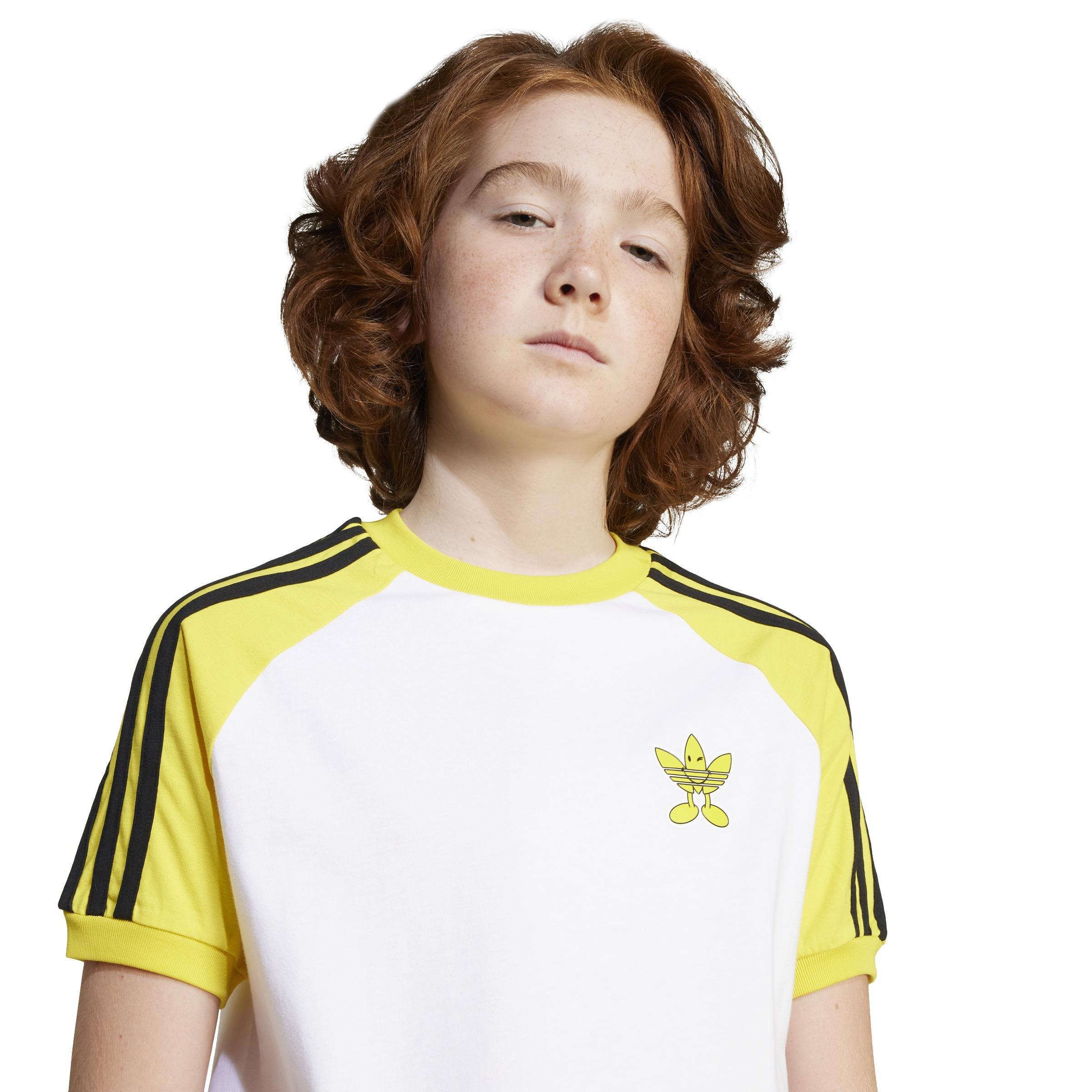 Kids Unisex adidas Originals x Smiley World T-Shirt, White, A901_ONE, large image number 7