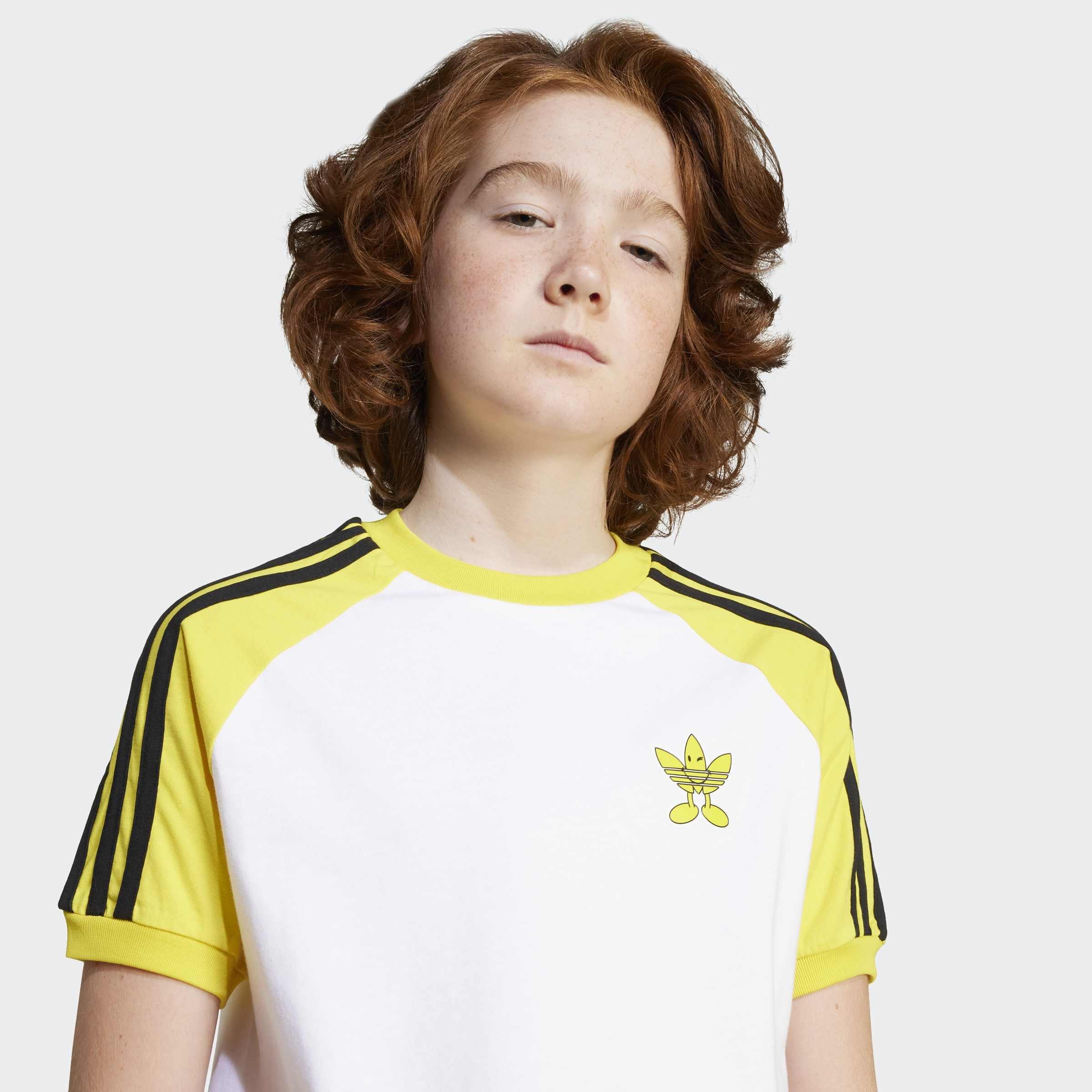 Kids Unisex adidas Originals x Smiley World T-Shirt, White, A901_ONE, large image number 9