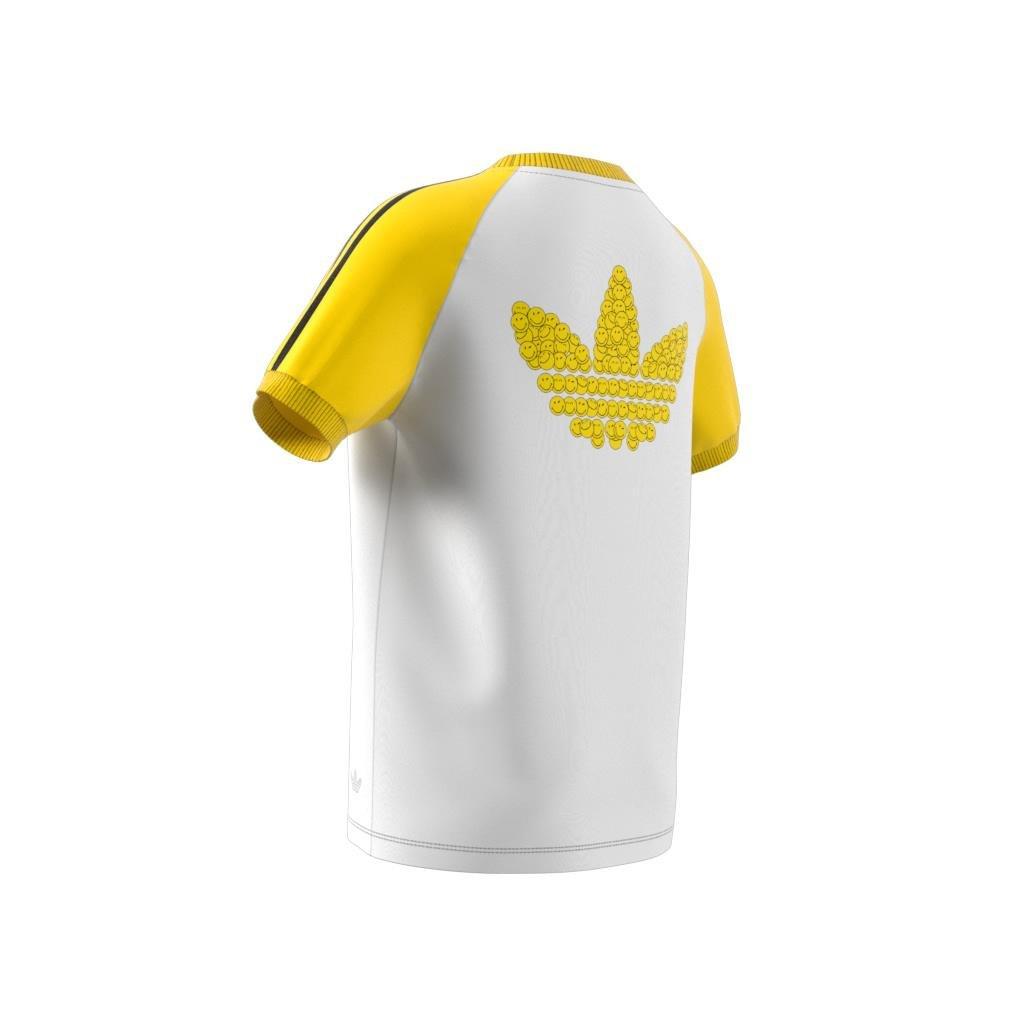 Kids Unisex adidas Originals x Smiley World T-Shirt, White, A901_ONE, large image number 12
