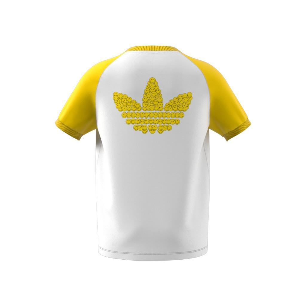 Kids Unisex adidas Originals x Smiley World T-Shirt, White, A901_ONE, large image number 13
