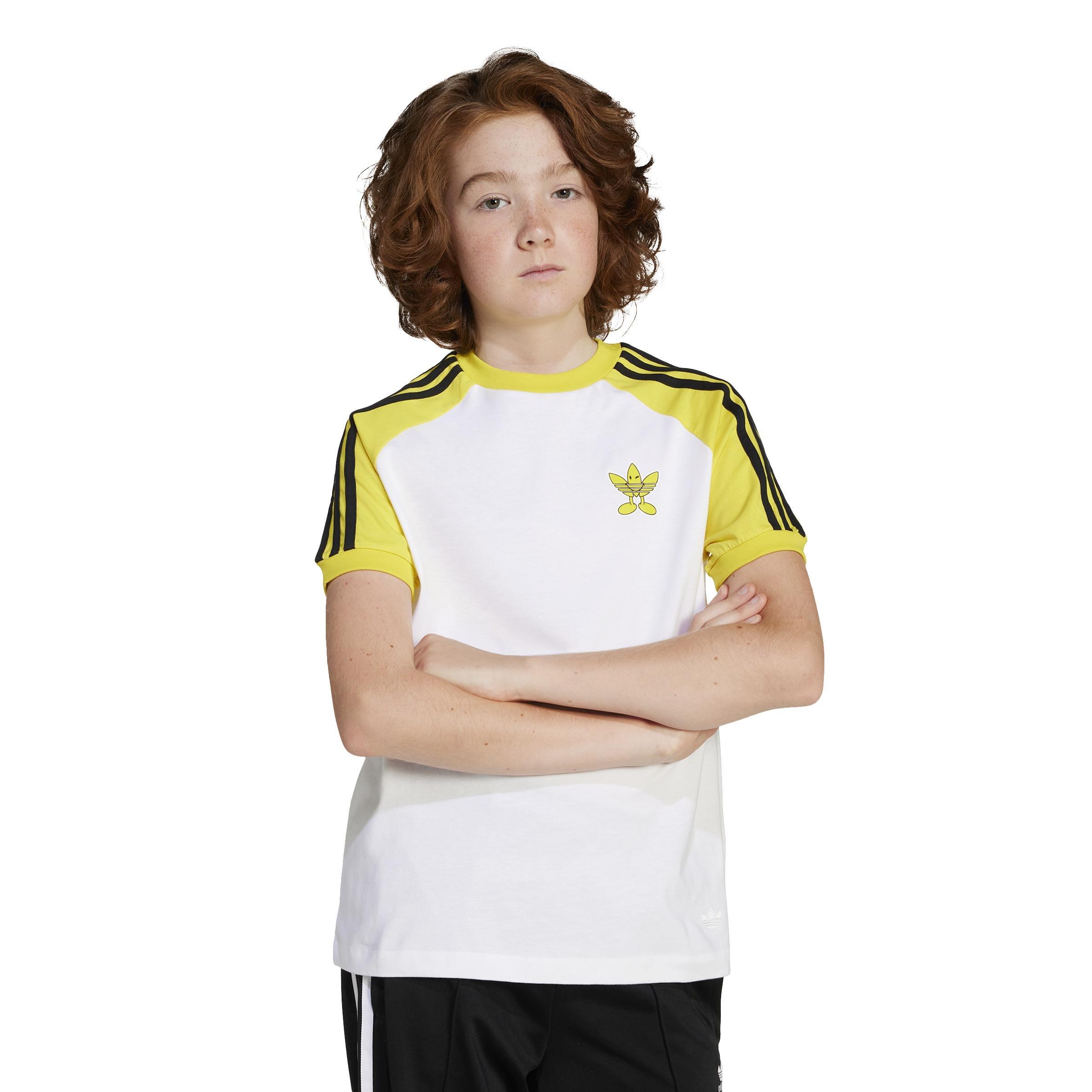 Kids Unisex adidas Originals x Smiley World T-Shirt, White, A901_ONE, large image number 14