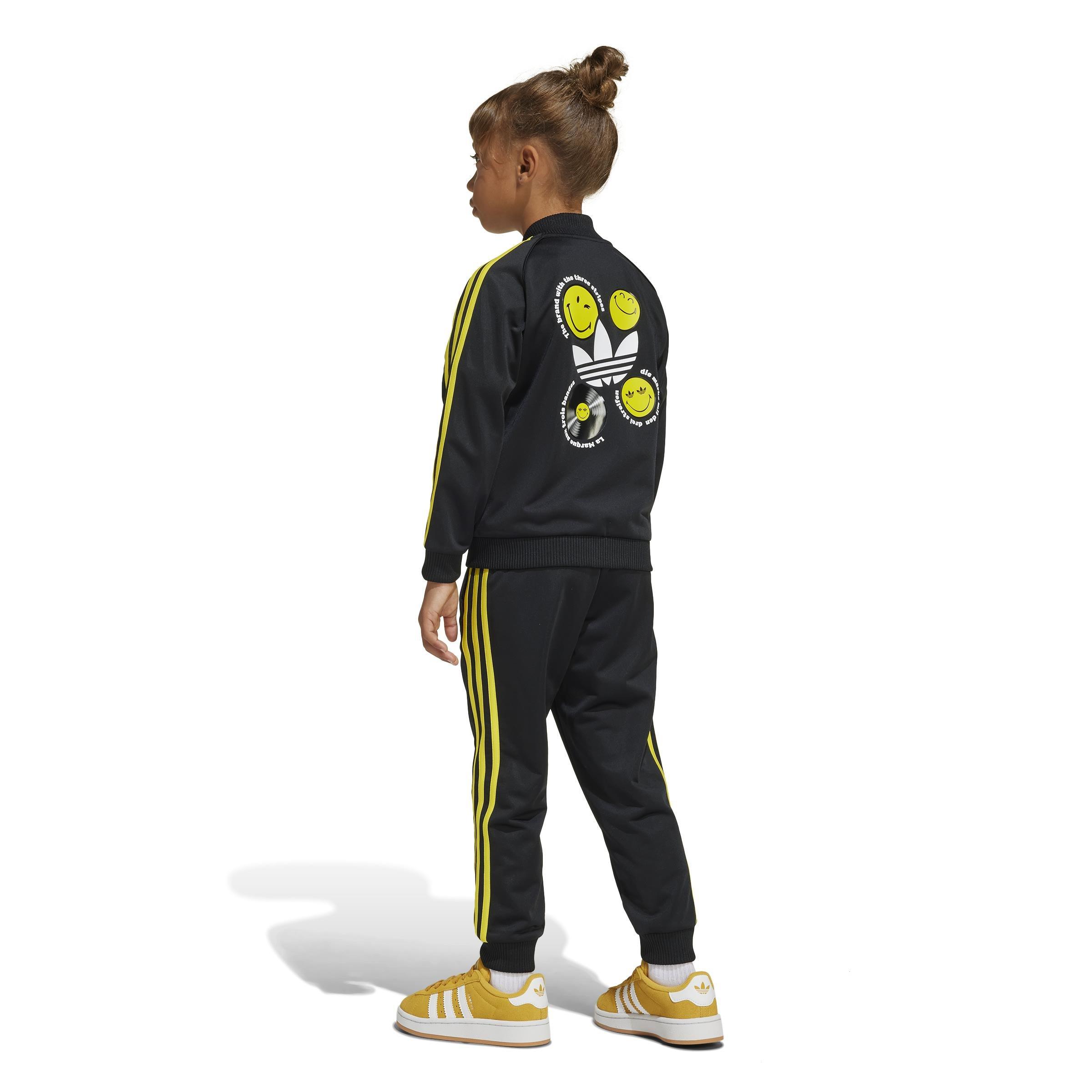 Kids Unisex adidas Originals x Smiley World SST Track Suit, Black, A901_ONE, large image number 2
