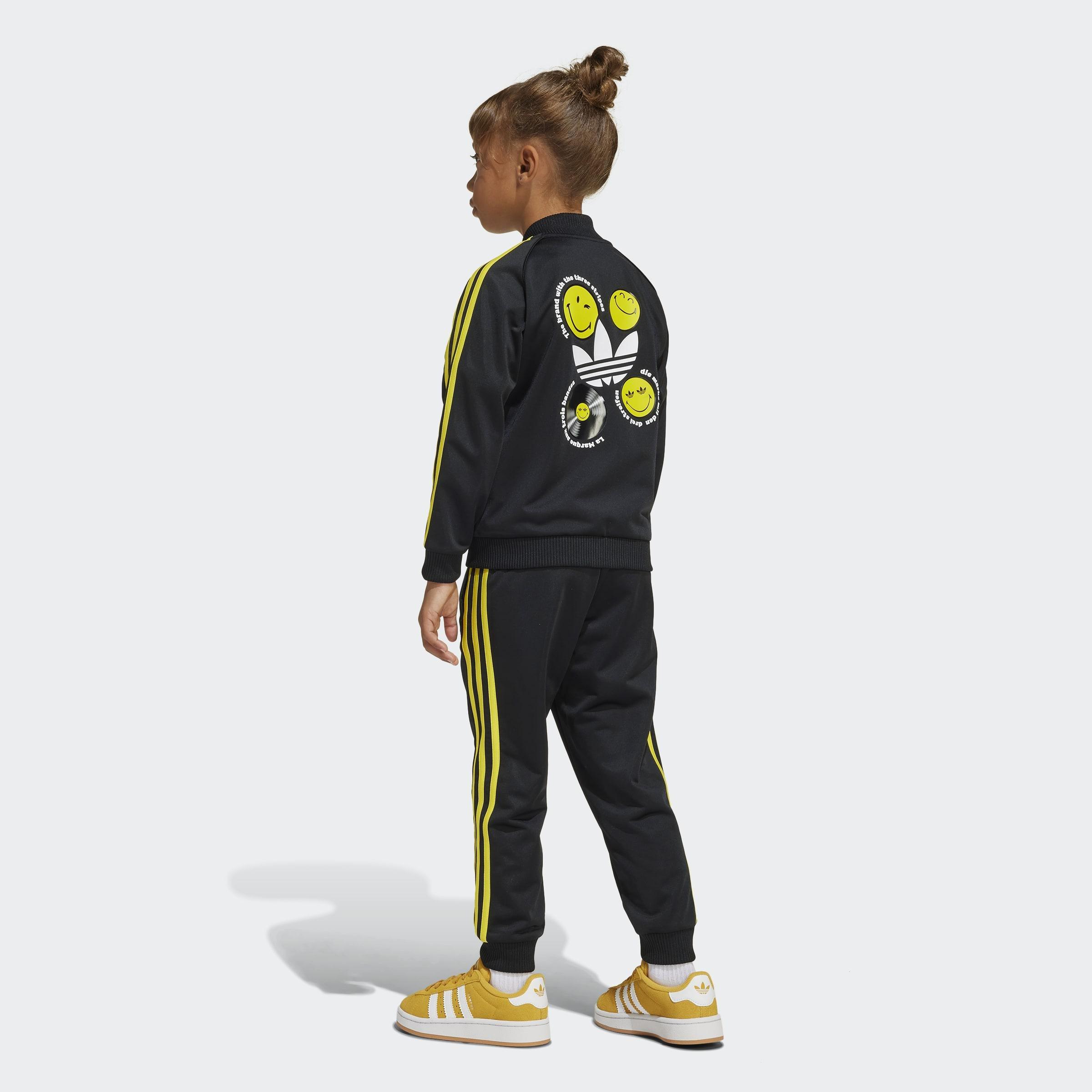 Kids Unisex adidas Originals x Smiley World SST Track Suit, Black, A901_ONE, large image number 4