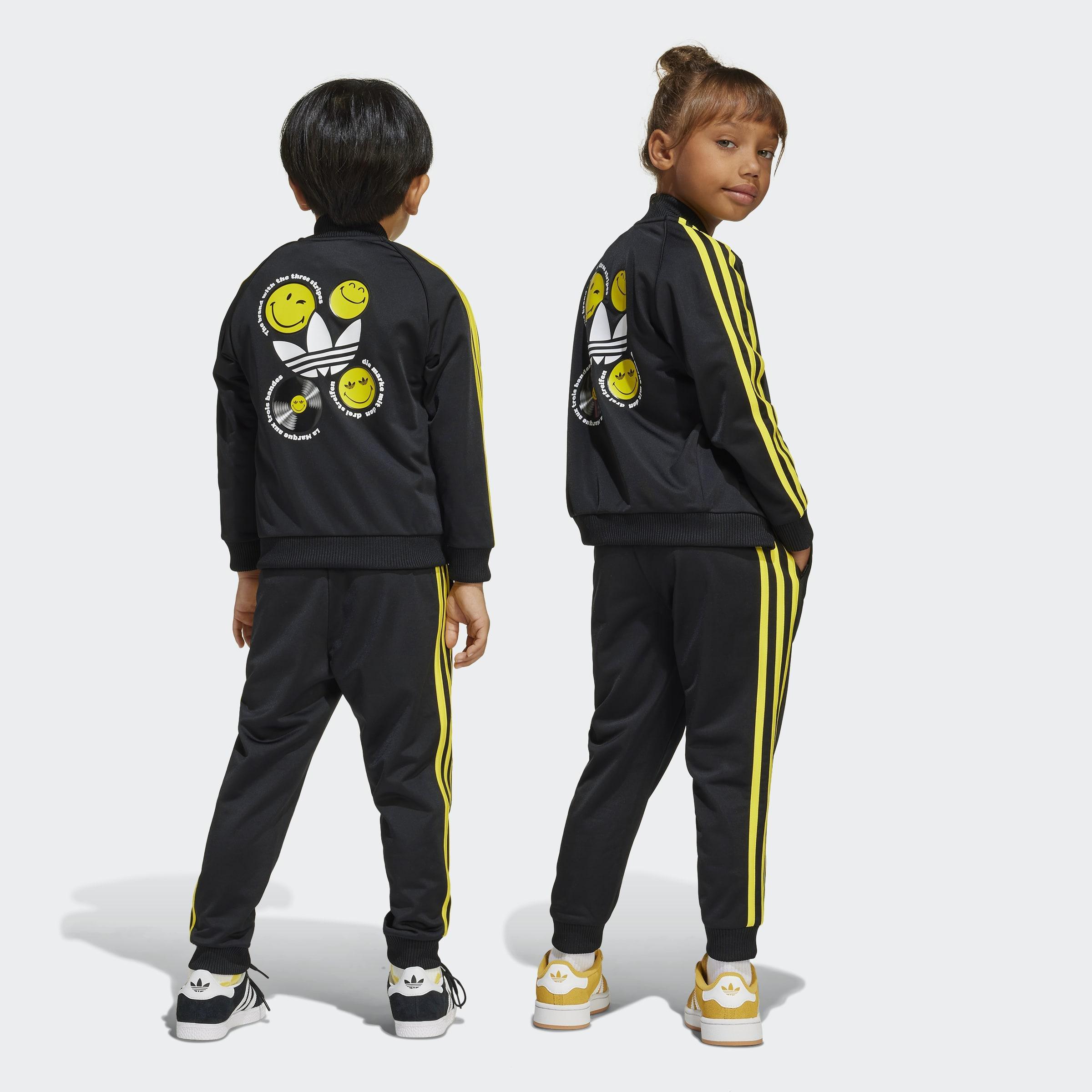 Kids Unisex adidas Originals x Smiley World SST Track Suit, Black, A901_ONE, large image number 5