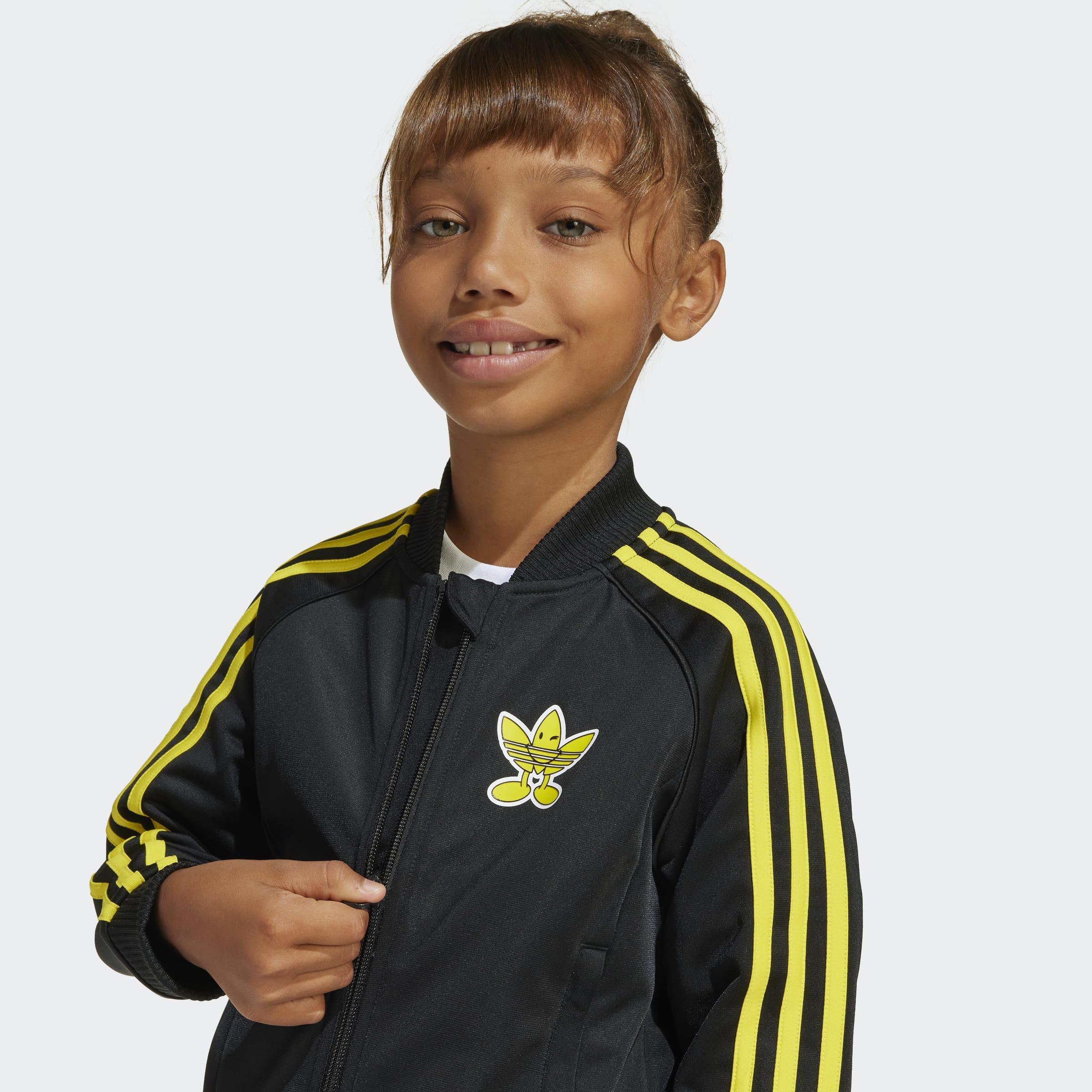Kids Unisex adidas Originals x Smiley World SST Track Suit, Black, A901_ONE, large image number 8