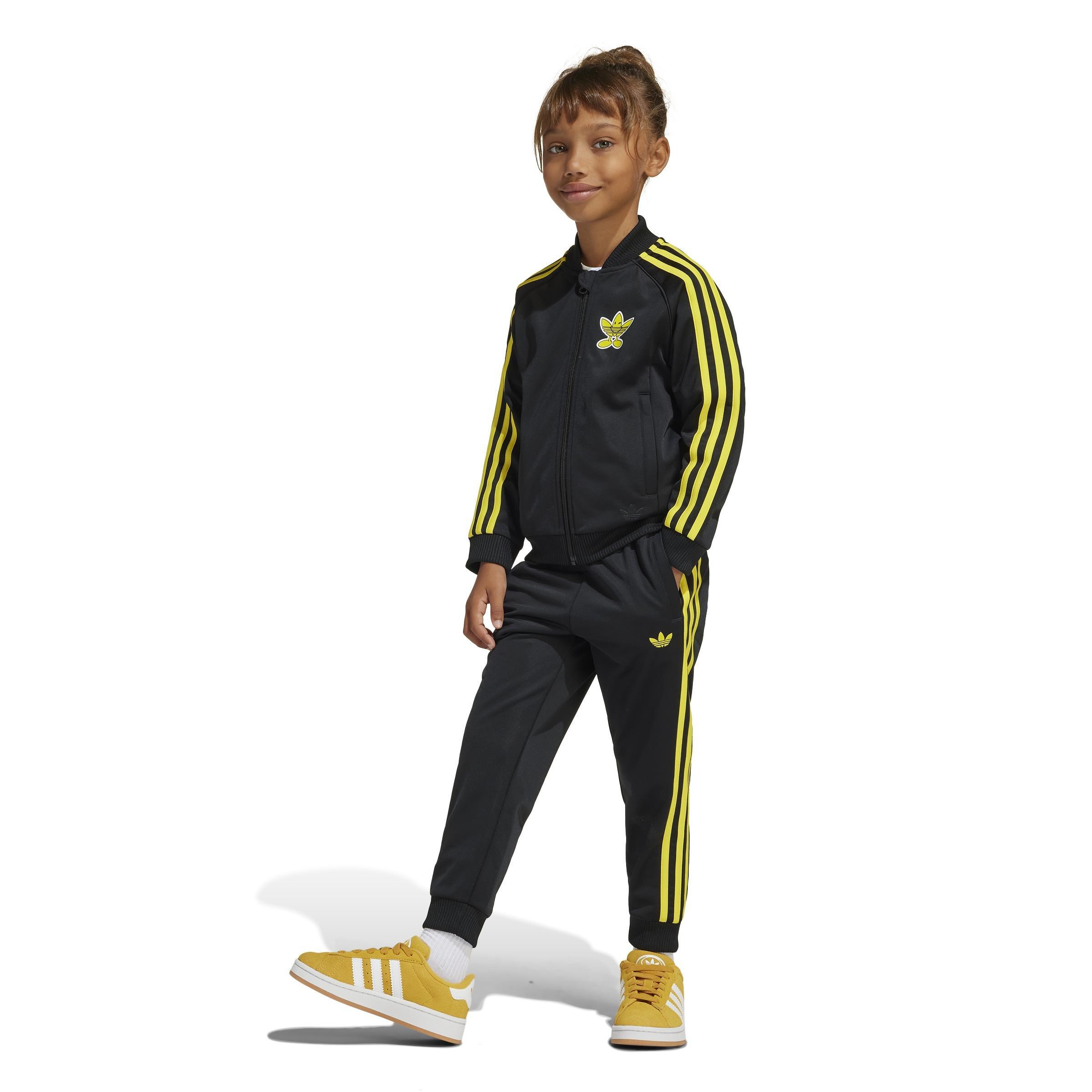 Kids Unisex adidas Originals x Smiley World SST Track Suit, Black, A901_ONE, large image number 12