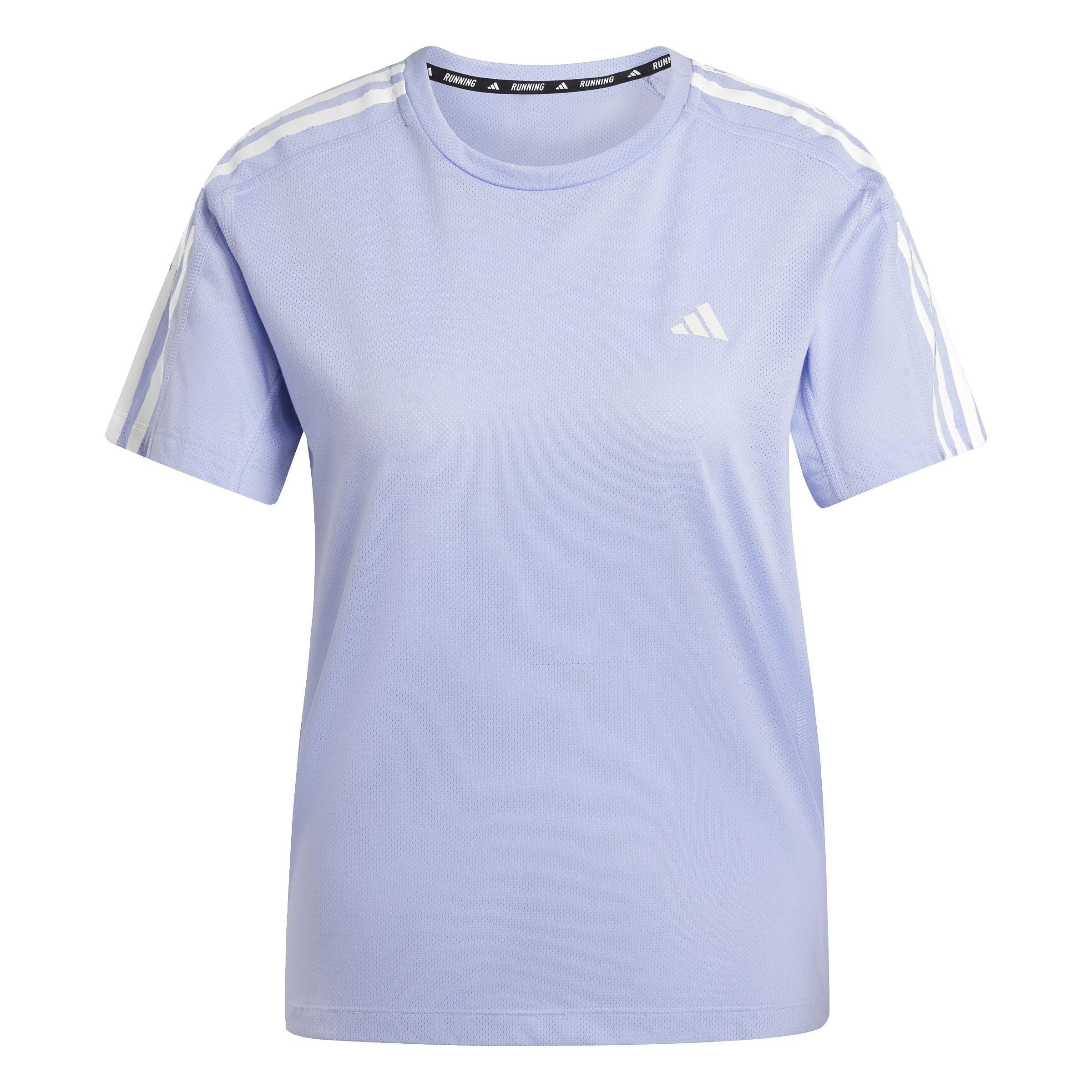 Own the Run 3-Stripes T-Shirt, Purple, A901_ONE, large image number 0