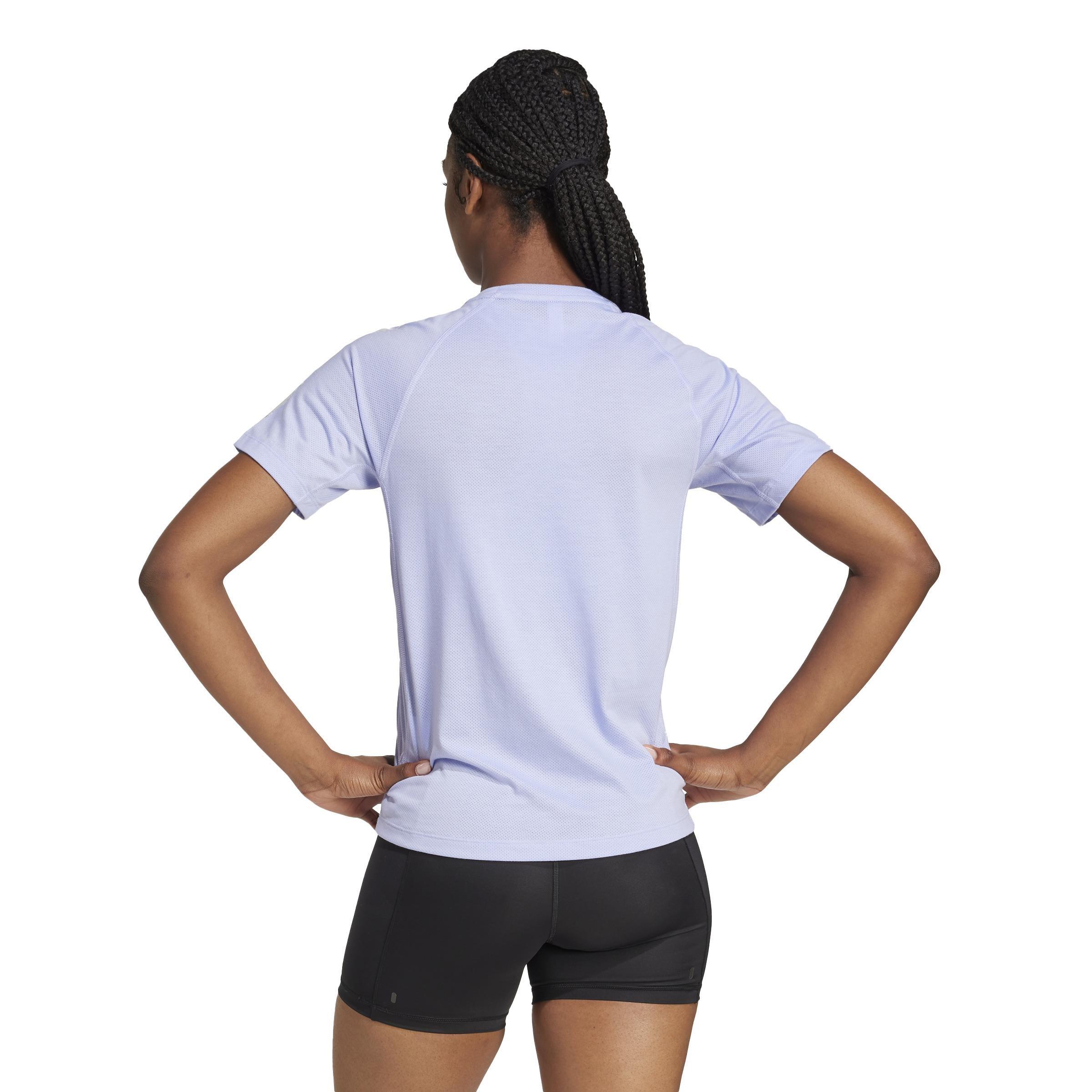 Own the Run 3-Stripes T-Shirt, Purple, A901_ONE, large image number 2