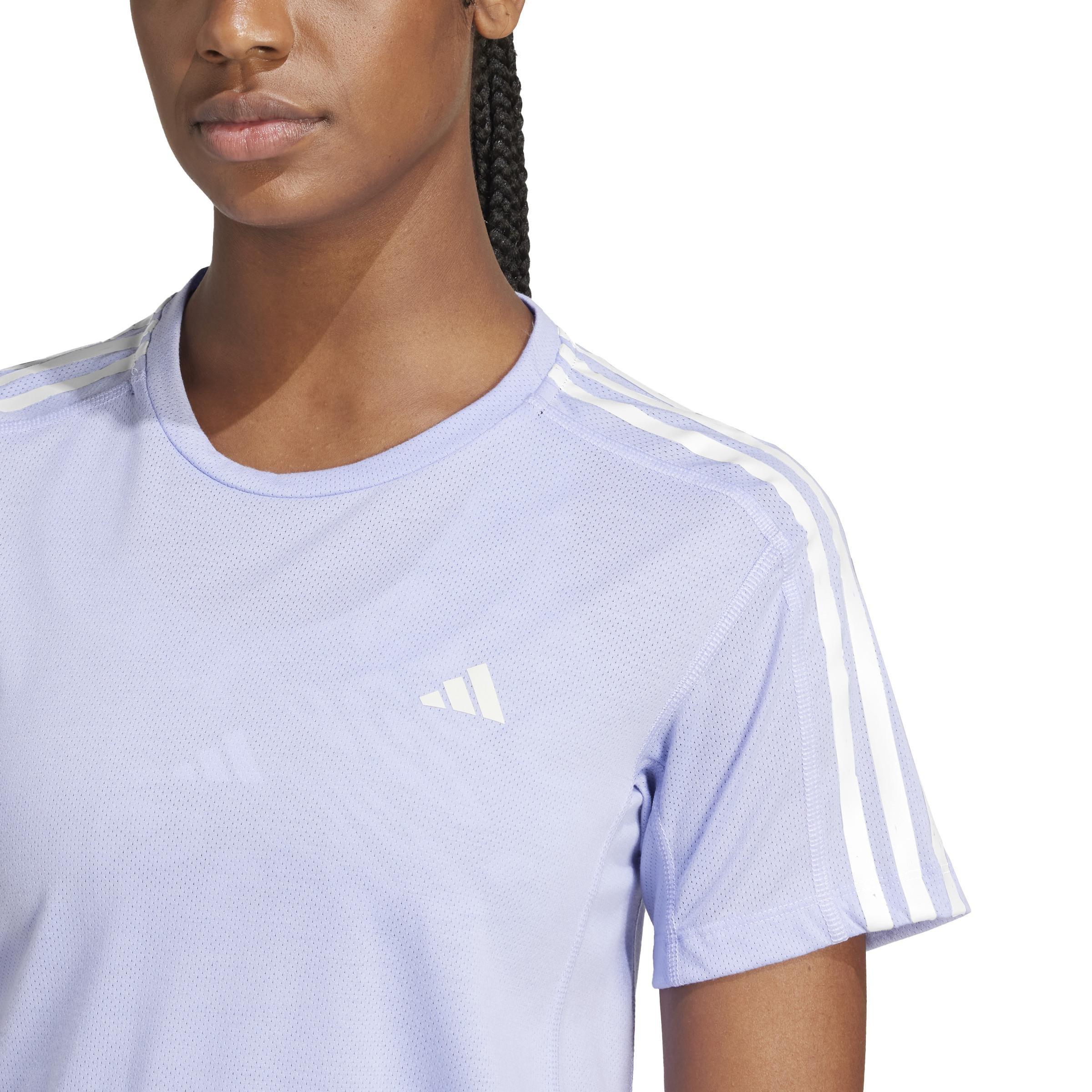 Own the Run 3-Stripes T-Shirt, Purple, A901_ONE, large image number 3
