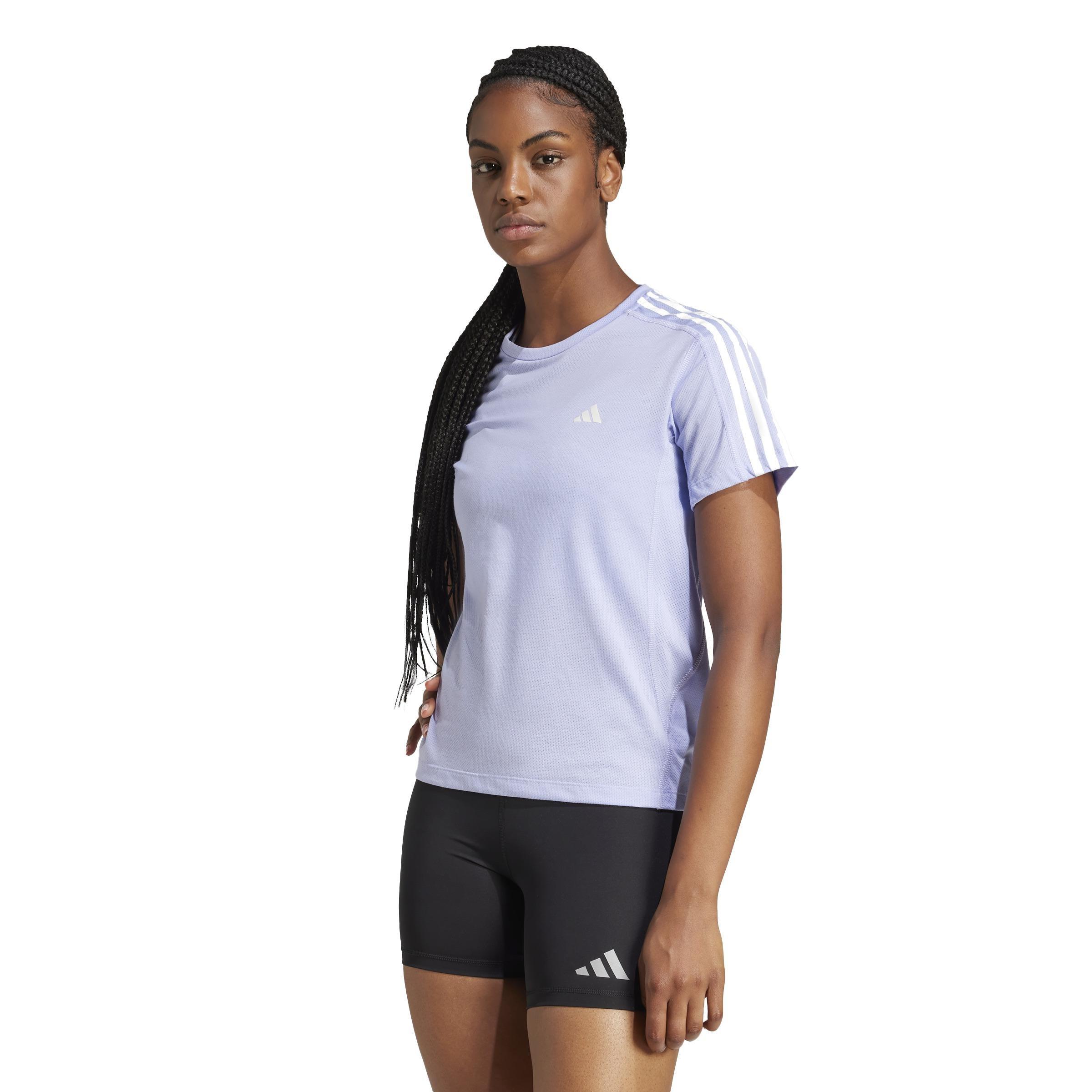 Own the Run 3-Stripes T-Shirt, Purple, A901_ONE, large image number 8