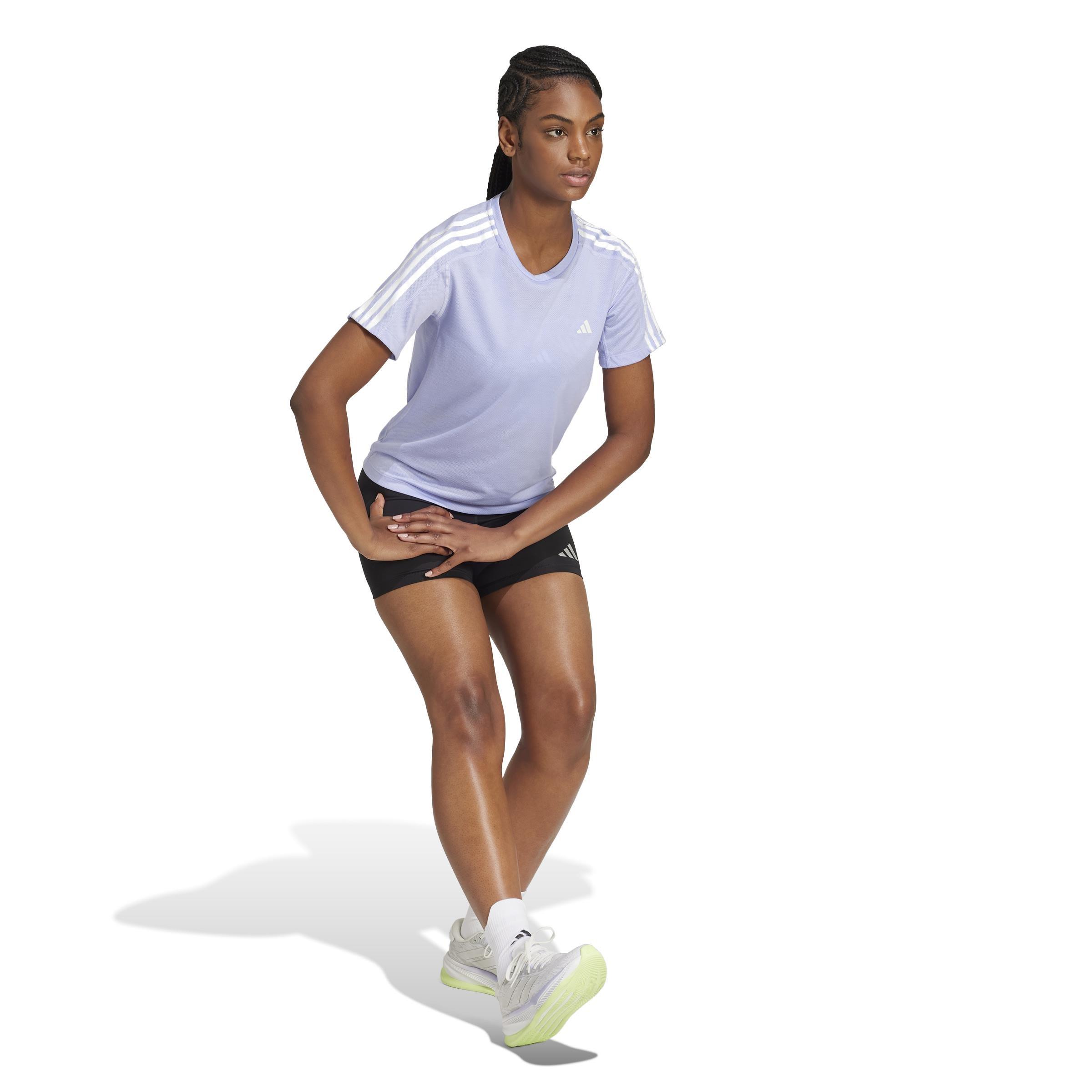 Own the Run 3-Stripes T-Shirt, Purple, A901_ONE, large image number 10