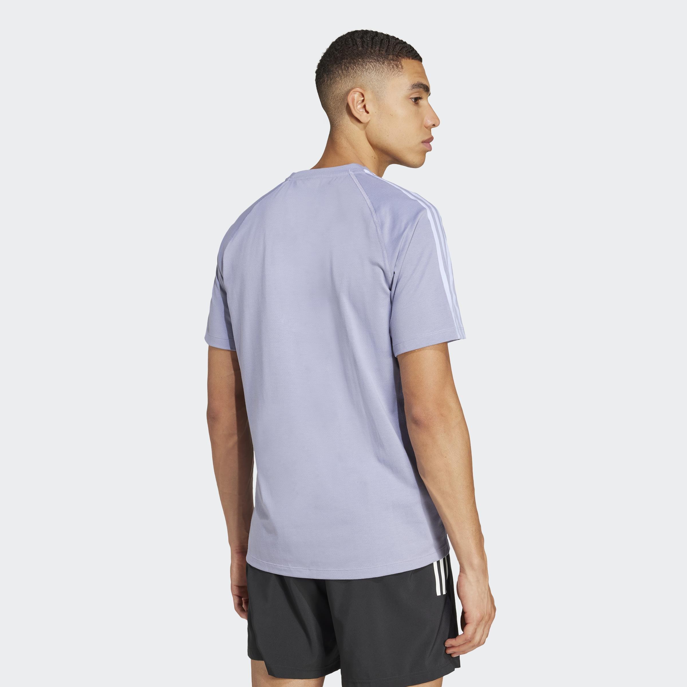 Own the Run 3-Stripes T-Shirt, Purple, A901_ONE, large image number 4