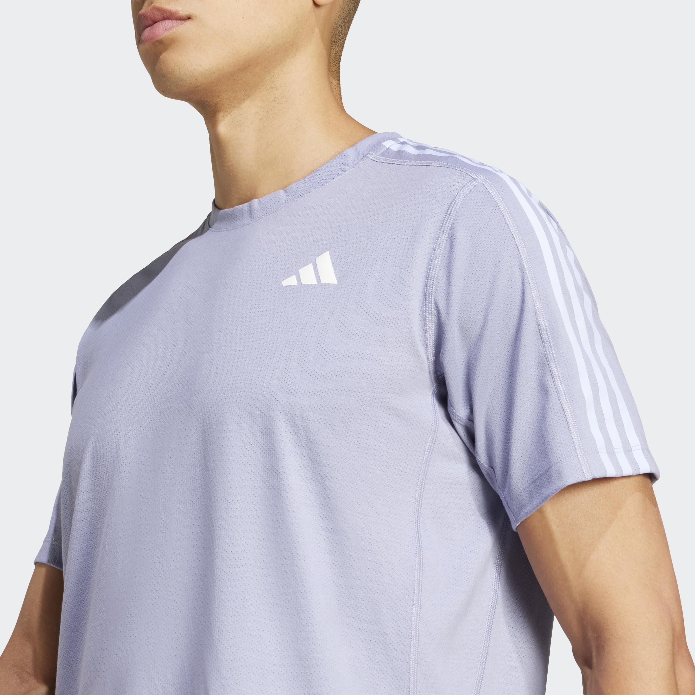 Own the Run 3-Stripes T-Shirt, Purple, A901_ONE, large image number 8