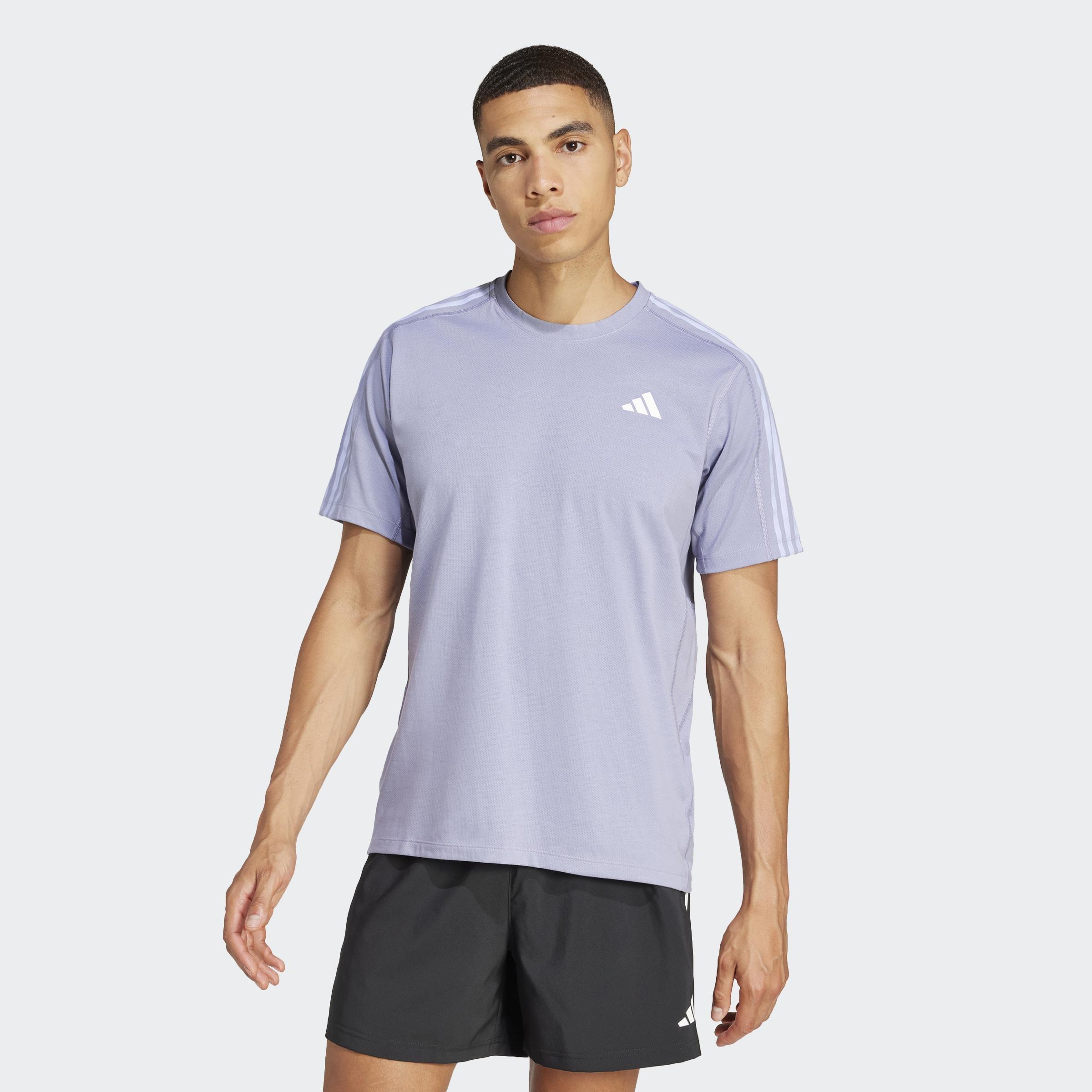 Own the Run 3-Stripes T-Shirt, Purple, A901_ONE, large image number 12
