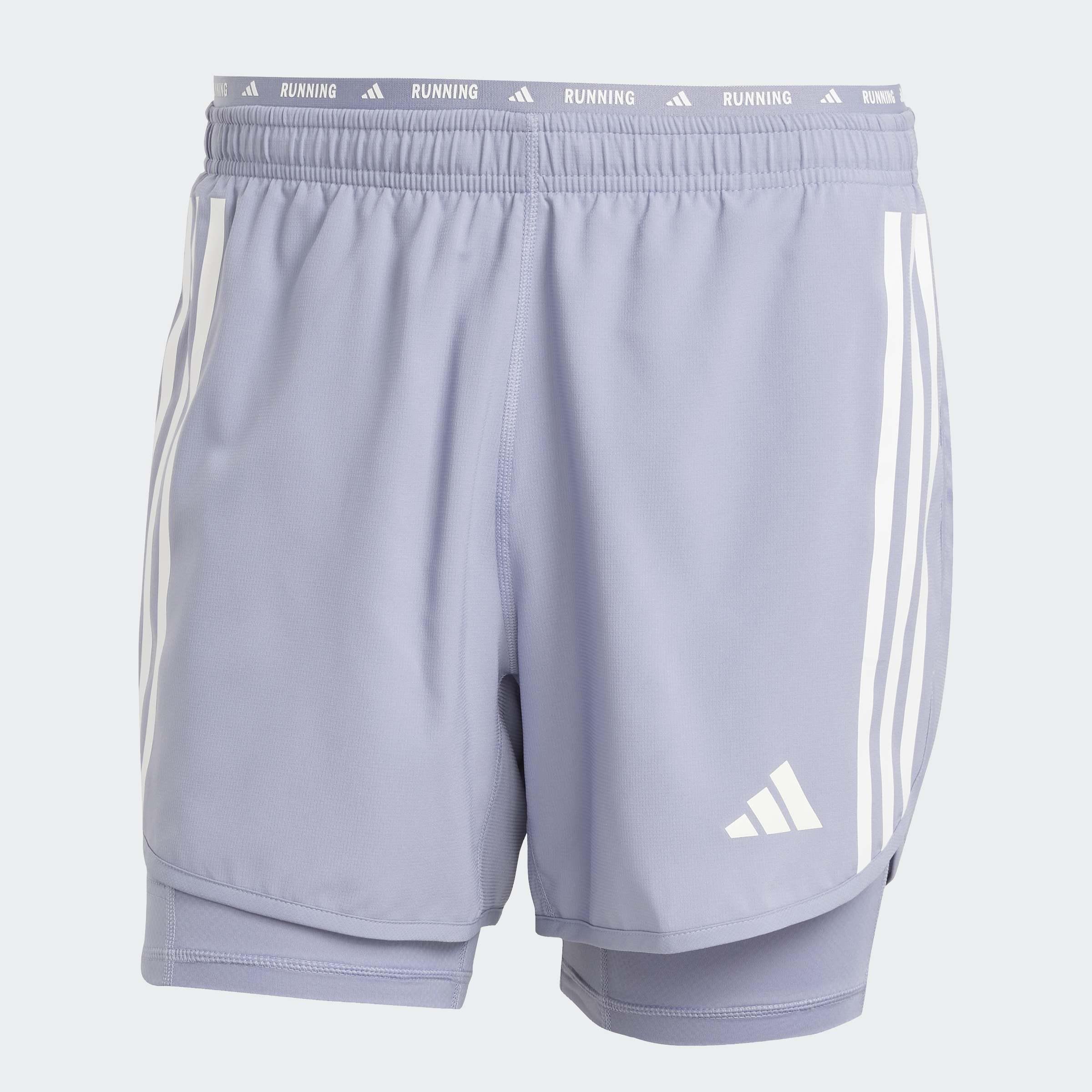 Own The Run 3-Stripes 2-In-1 Shorts, Purple, A901_ONE, large image number 2