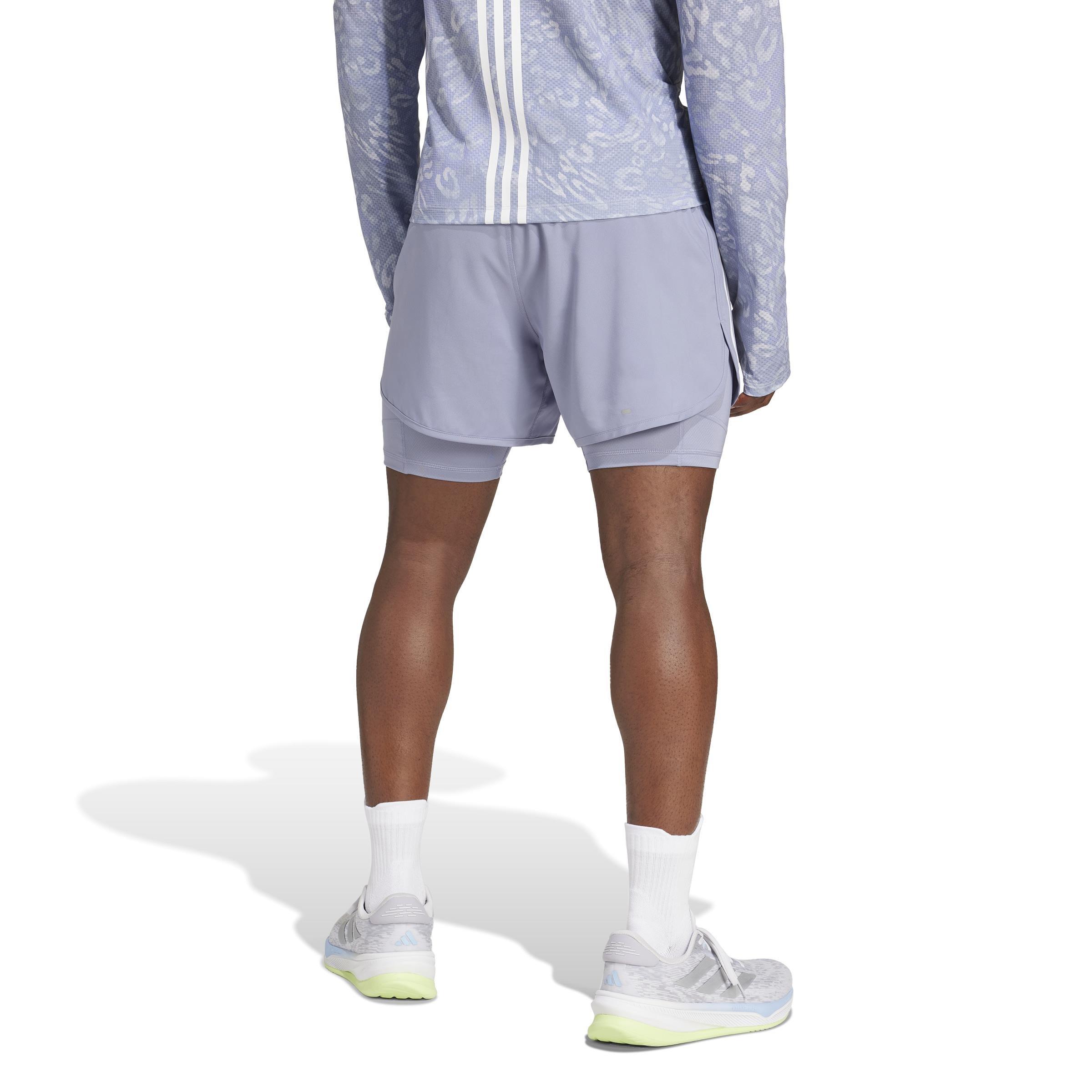 Own The Run 3-Stripes 2-In-1 Shorts, Purple, A901_ONE, large image number 3