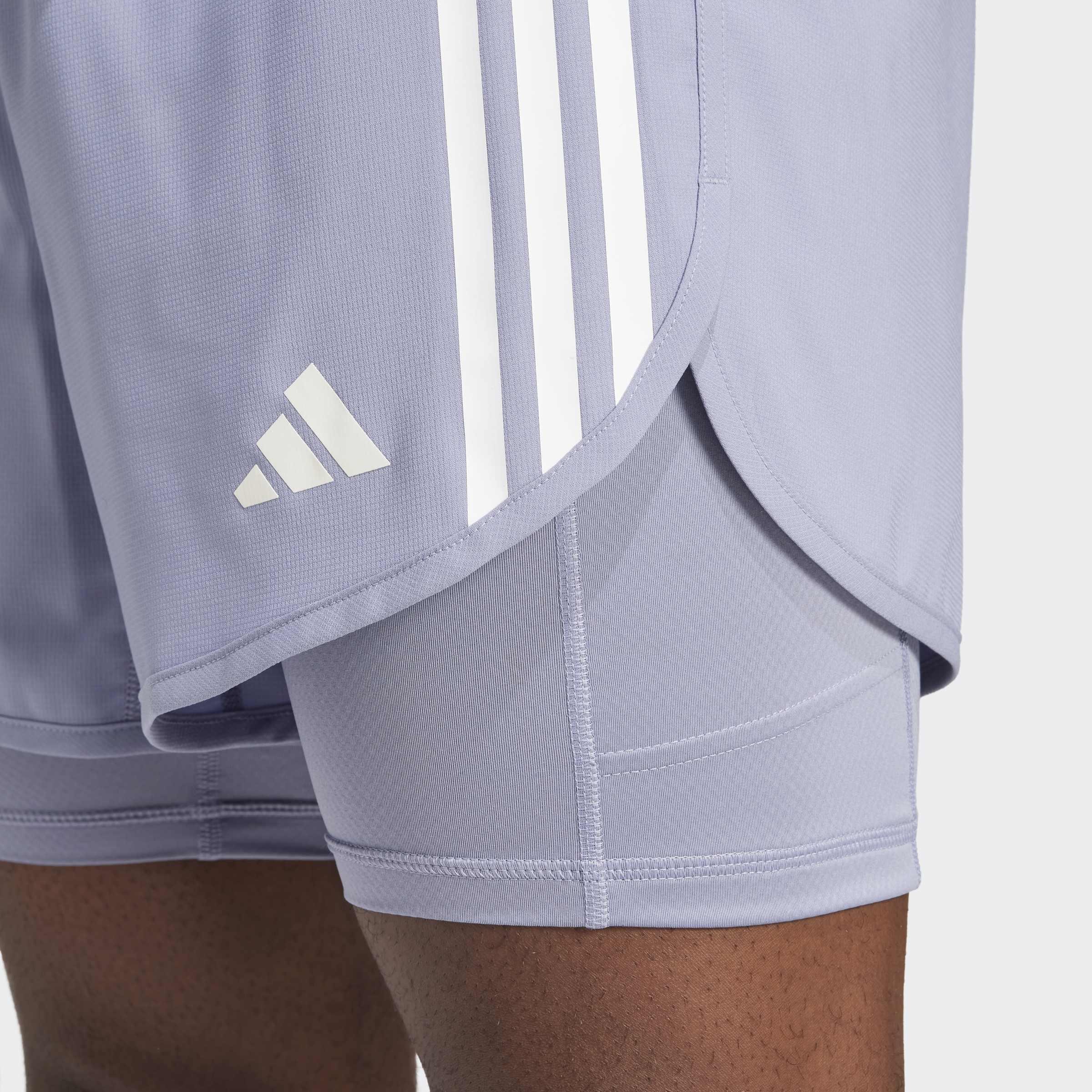 Own The Run 3-Stripes 2-In-1 Shorts, Purple, A901_ONE, large image number 8