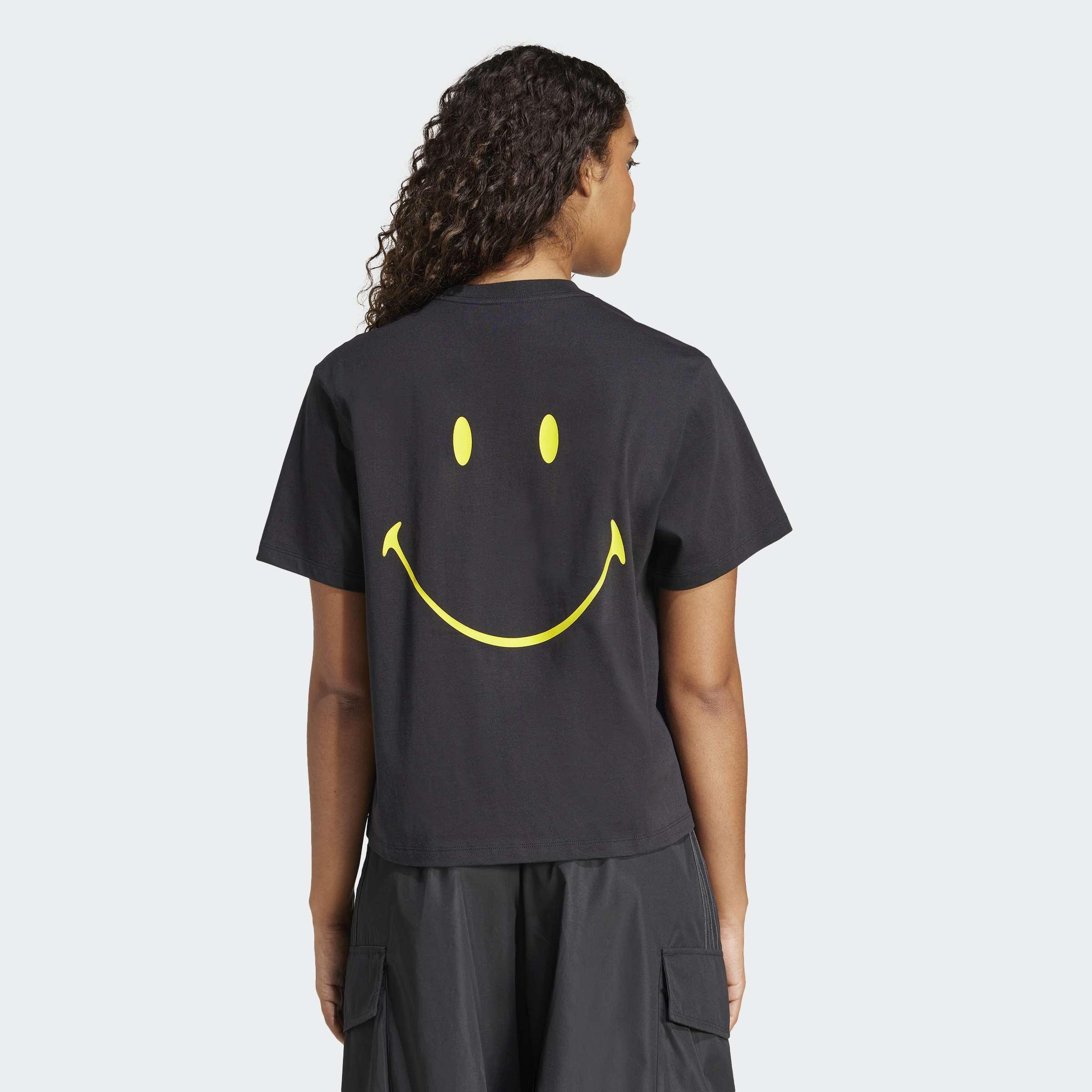 Smiley Loose 3-Stripes T-Shirt, Black, A901_ONE, large image number 3
