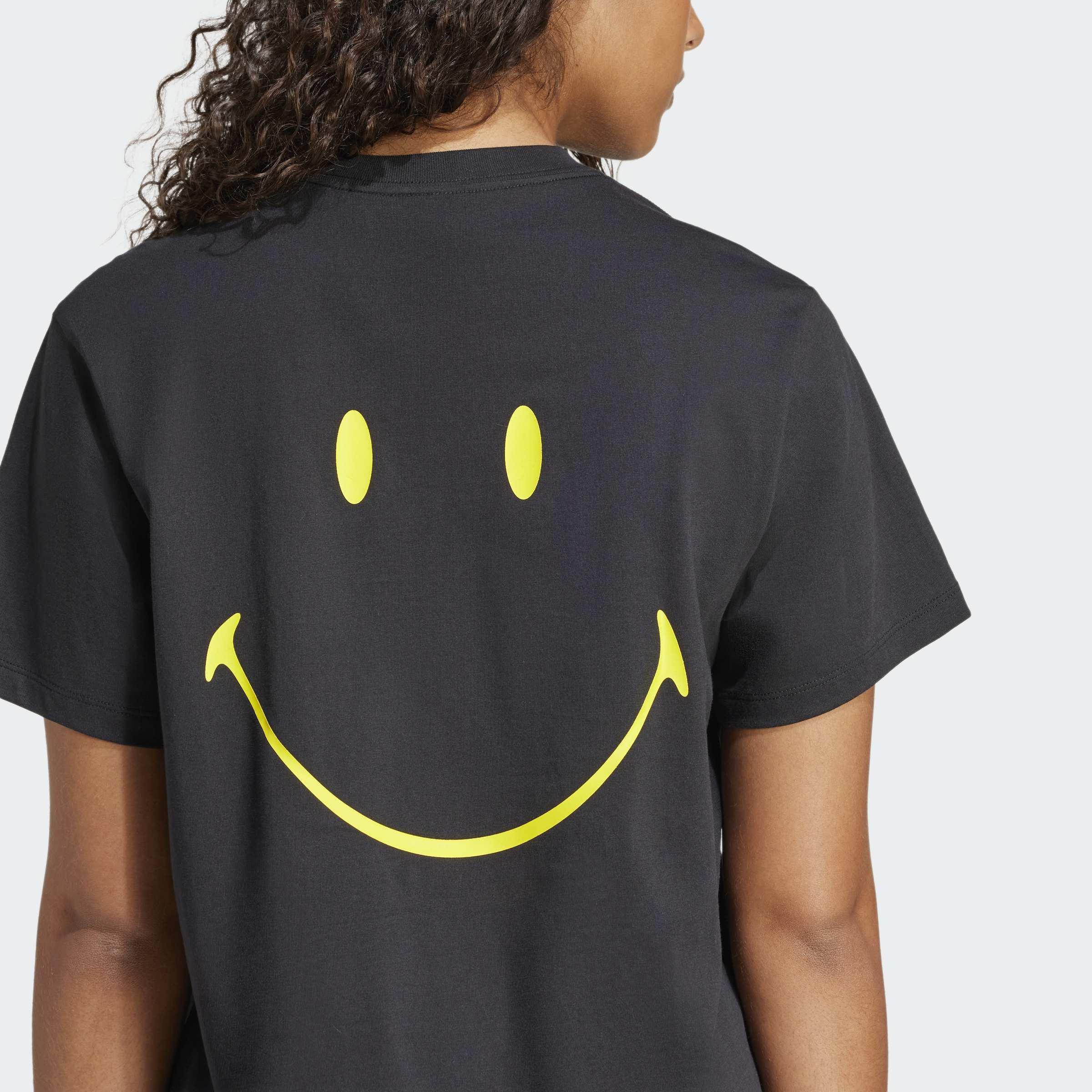 Smiley Loose 3-Stripes T-Shirt, Black, A901_ONE, large image number 7