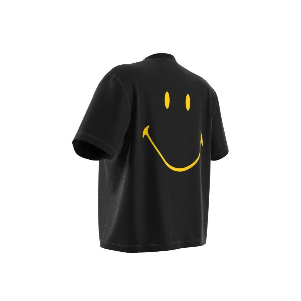 Smiley Loose 3-Stripes T-Shirt, Black, A901_ONE, large image number 12