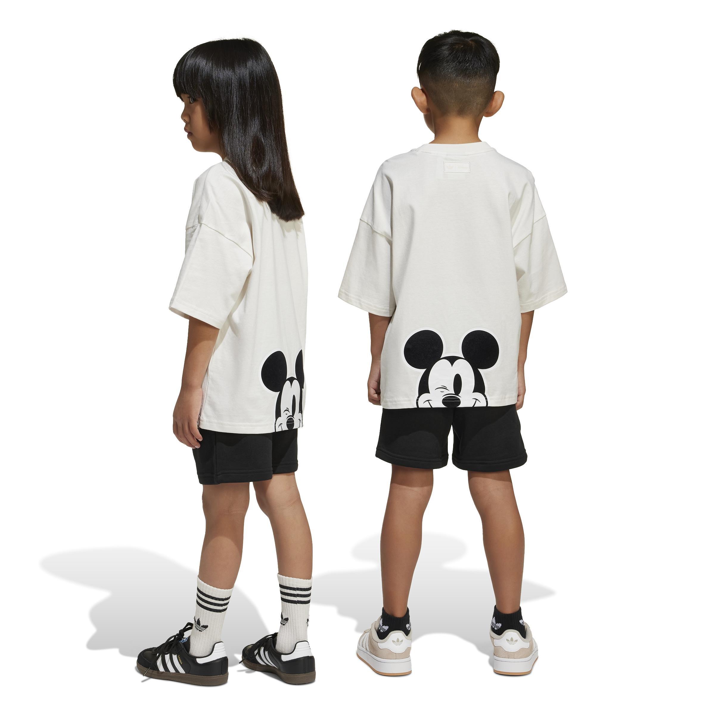 Kids Unisex adidas x Disney Mickey Mouse Shorts and Tee Set, White, A901_ONE, large image number 2