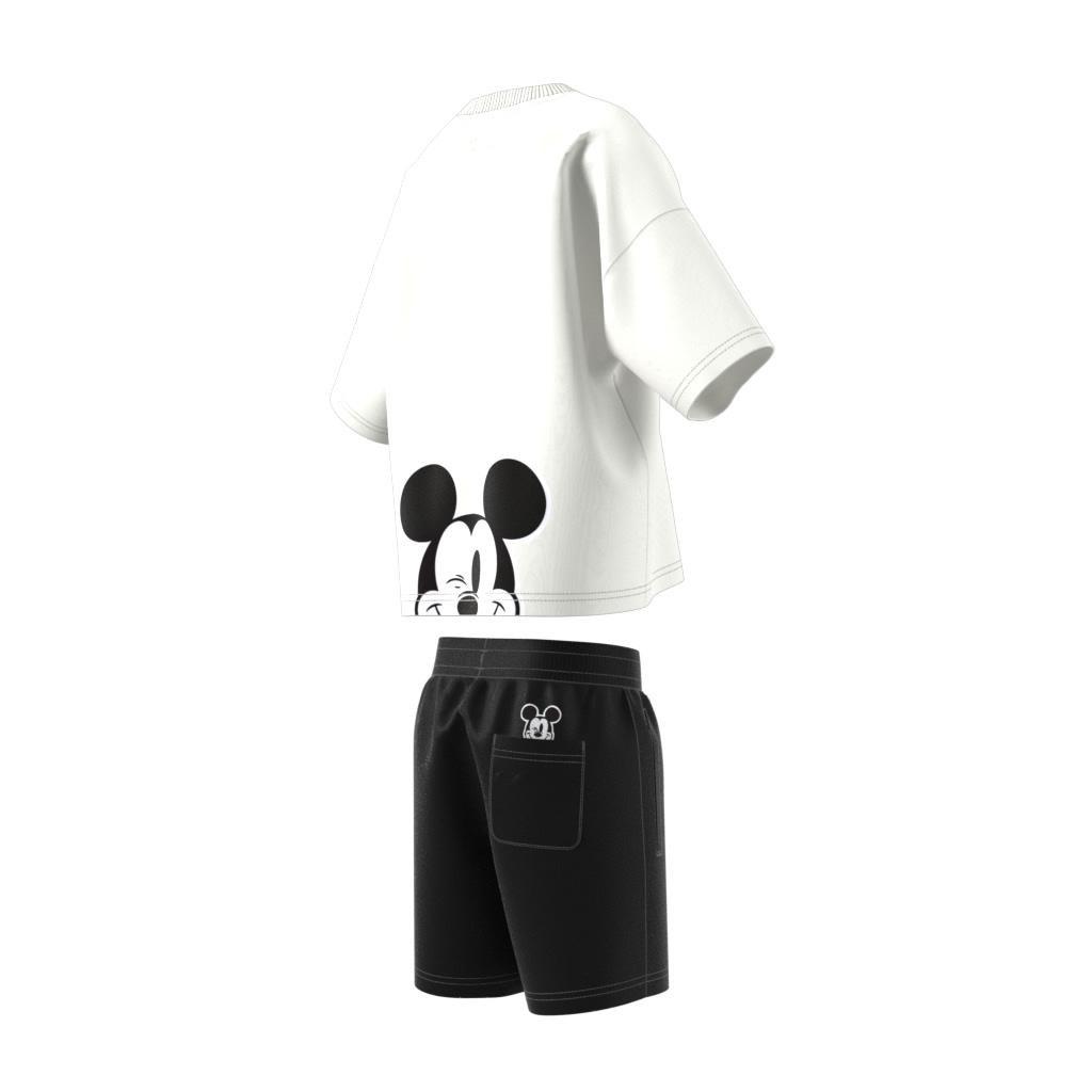 Kids Unisex adidas x Disney Mickey Mouse Shorts and Tee Set, White, A901_ONE, large image number 14