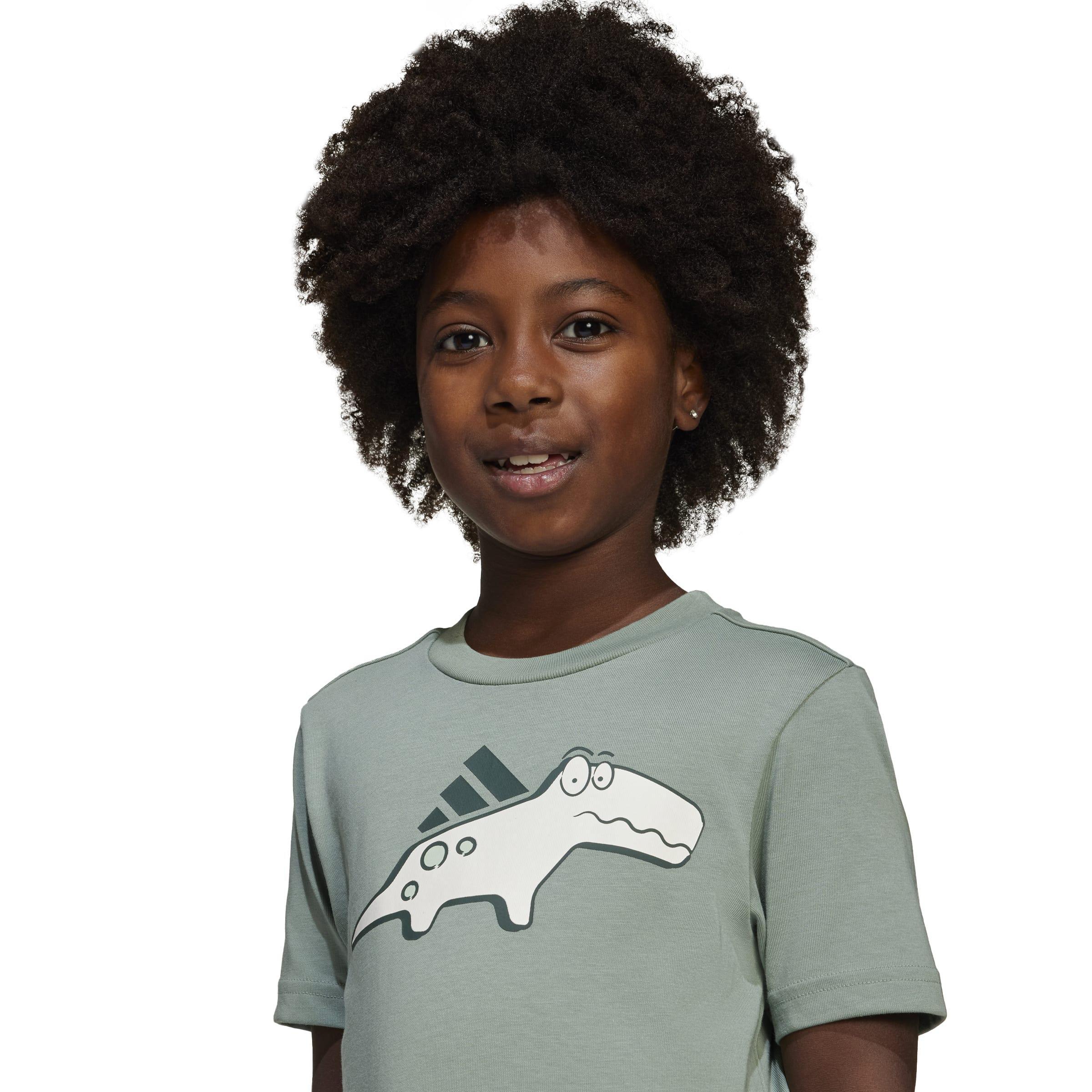 Kids Unisex Adiraptor Graphic T-Shirt, Green, A901_ONE, large image number 4