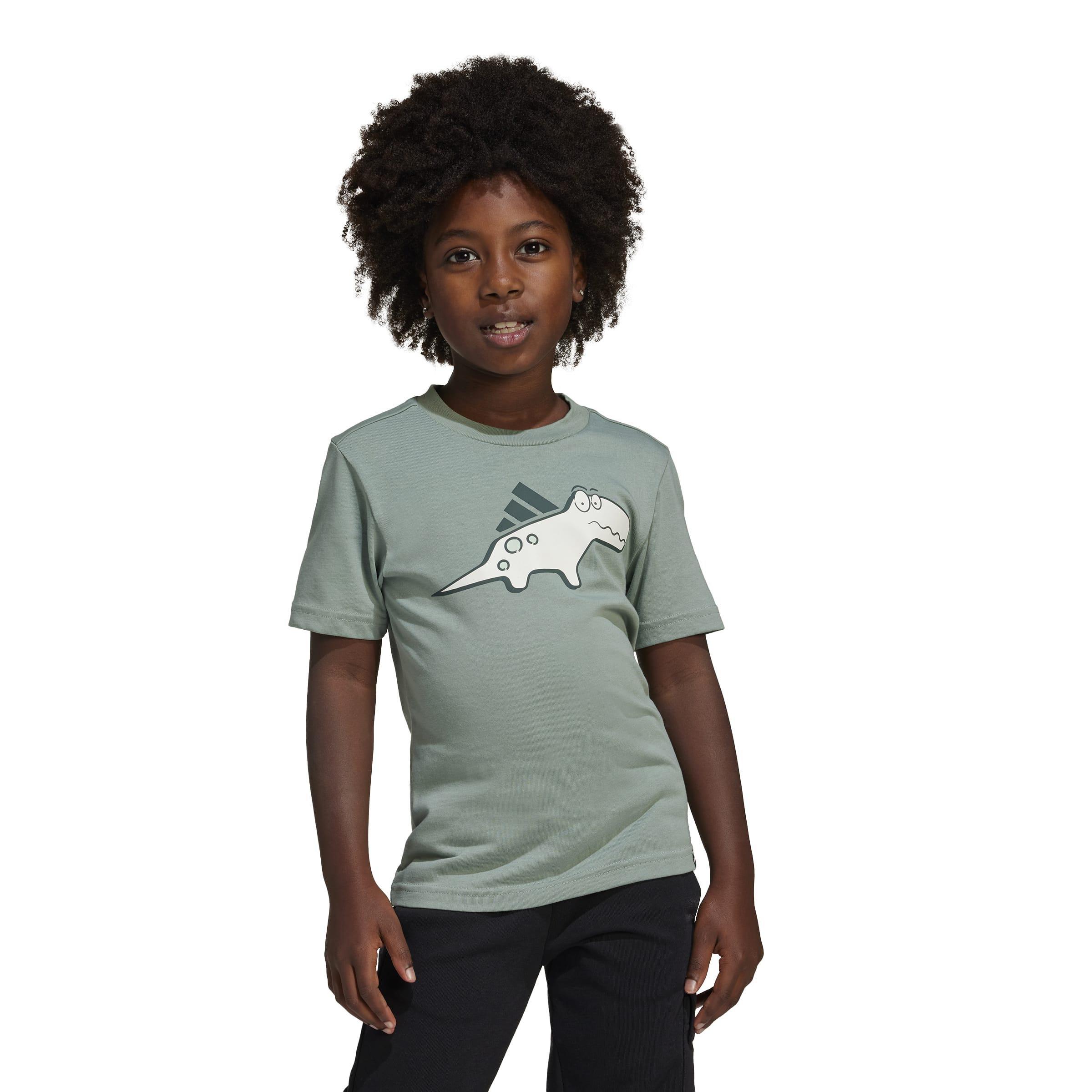 Kids Unisex Adiraptor Graphic T-Shirt, Green, A901_ONE, large image number 8