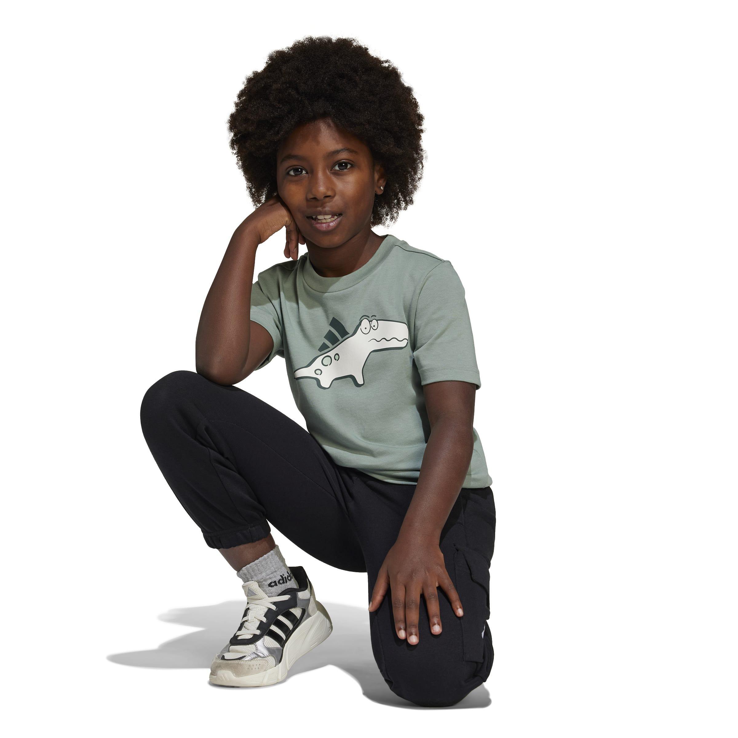 Kids Unisex Adiraptor Graphic T-Shirt, Green, A901_ONE, large image number 10