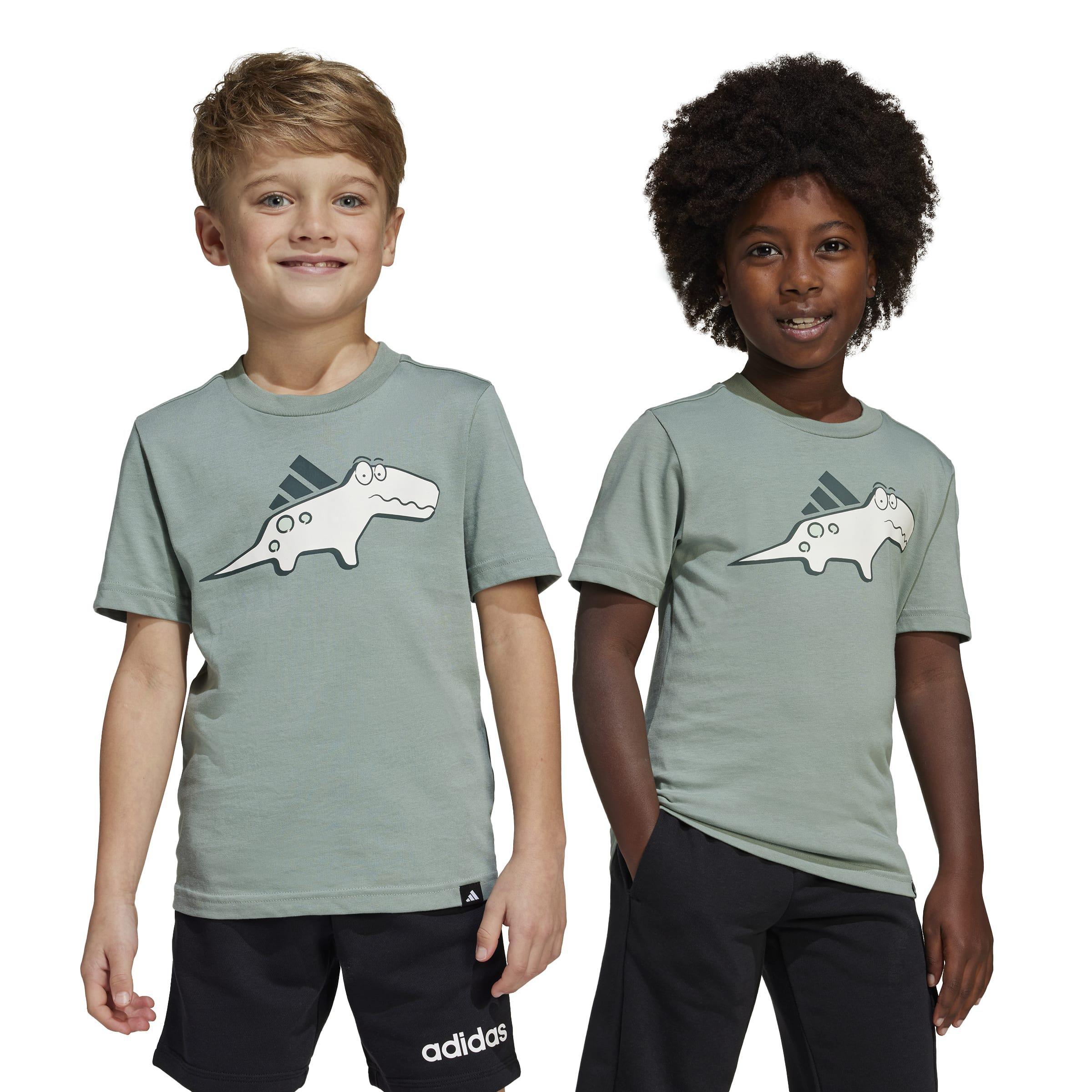 Kids Unisex Adiraptor Graphic T-Shirt, Green, A901_ONE, large image number 11