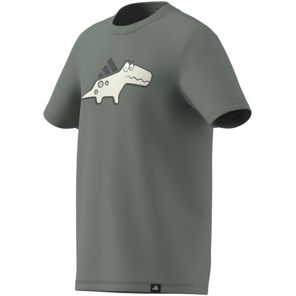 Kids Unisex Adiraptor Graphic T-Shirt, Green, A901_ONE, large image number 13