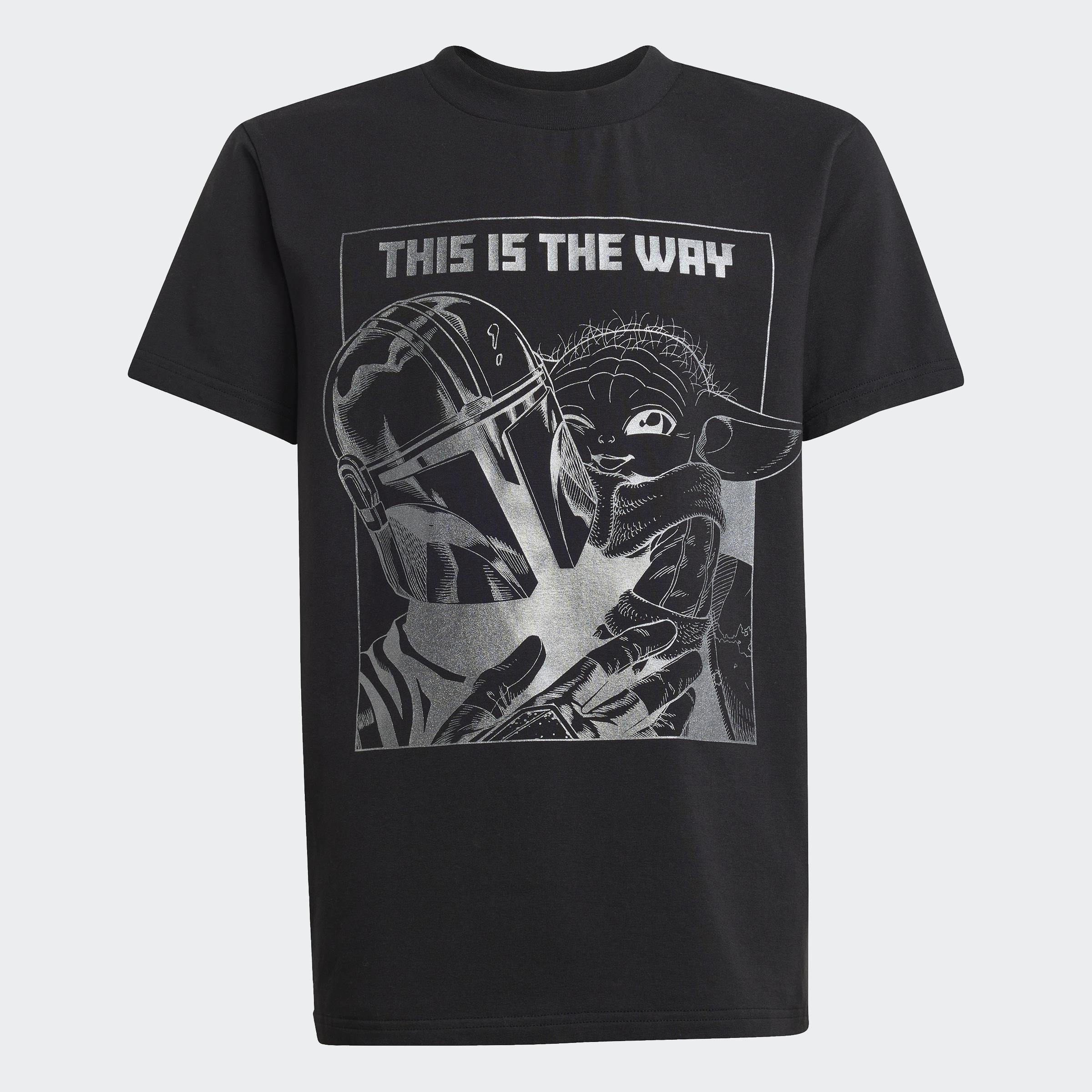 Kids Unisex adidas x Star Wars The Mandalorian Graphic T-Shirt, Black, A901_ONE, large image number 2
