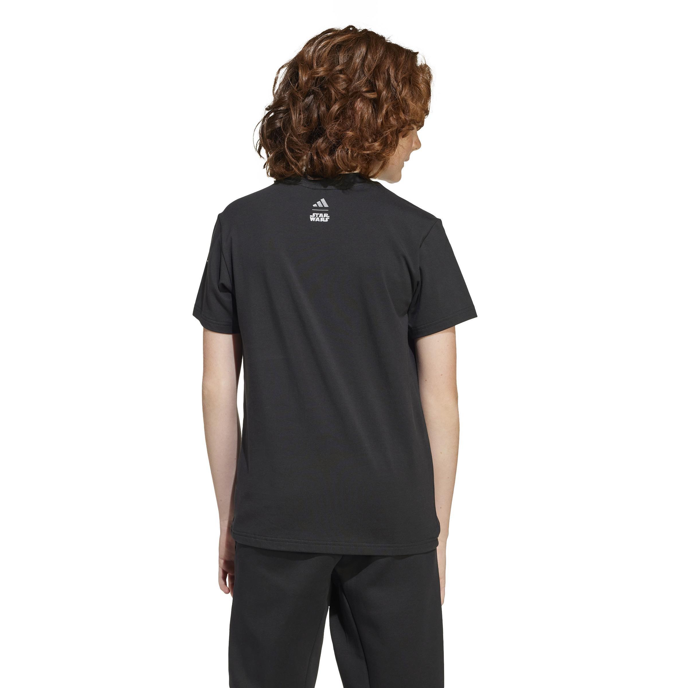 Kids Unisex adidas x Star Wars The Mandalorian Graphic T-Shirt, Black, A901_ONE, large image number 3