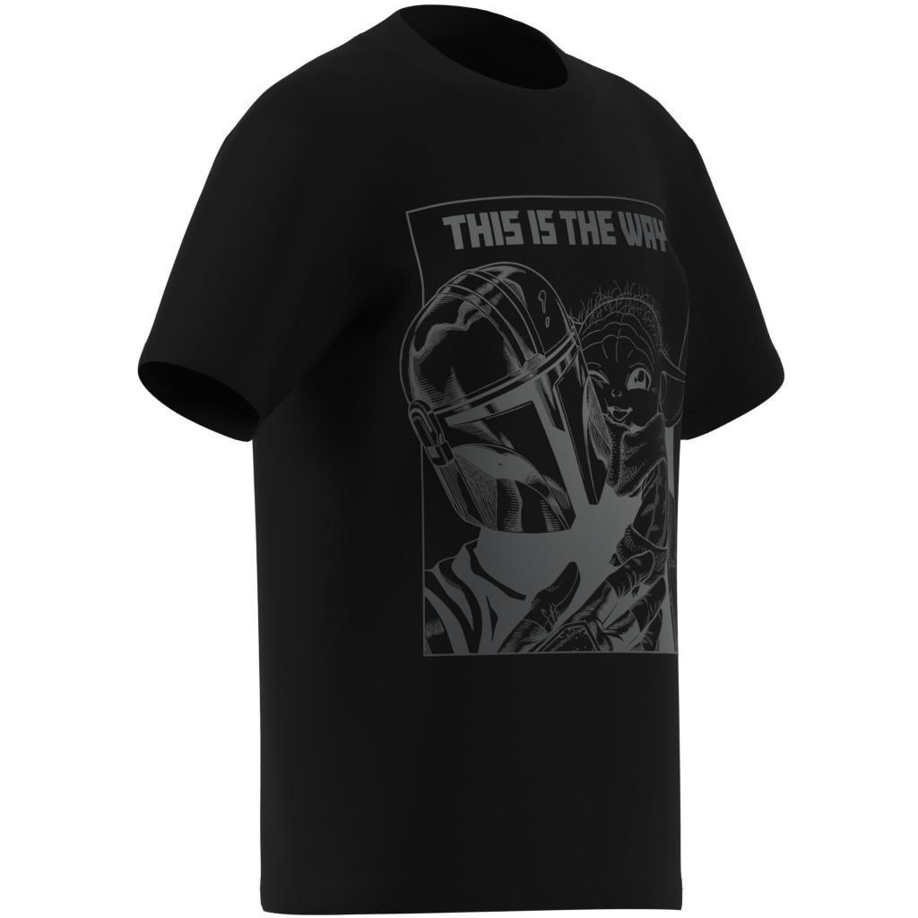 Kids Unisex adidas x Star Wars The Mandalorian Graphic T-Shirt, Black, A901_ONE, large image number 11
