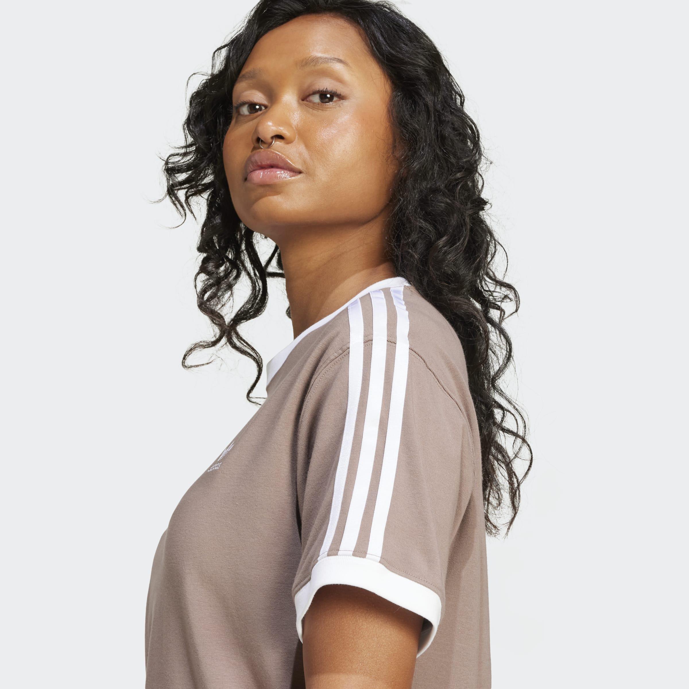 3-Stripes T-Shirt, Brown, A901_ONE, large image number 3