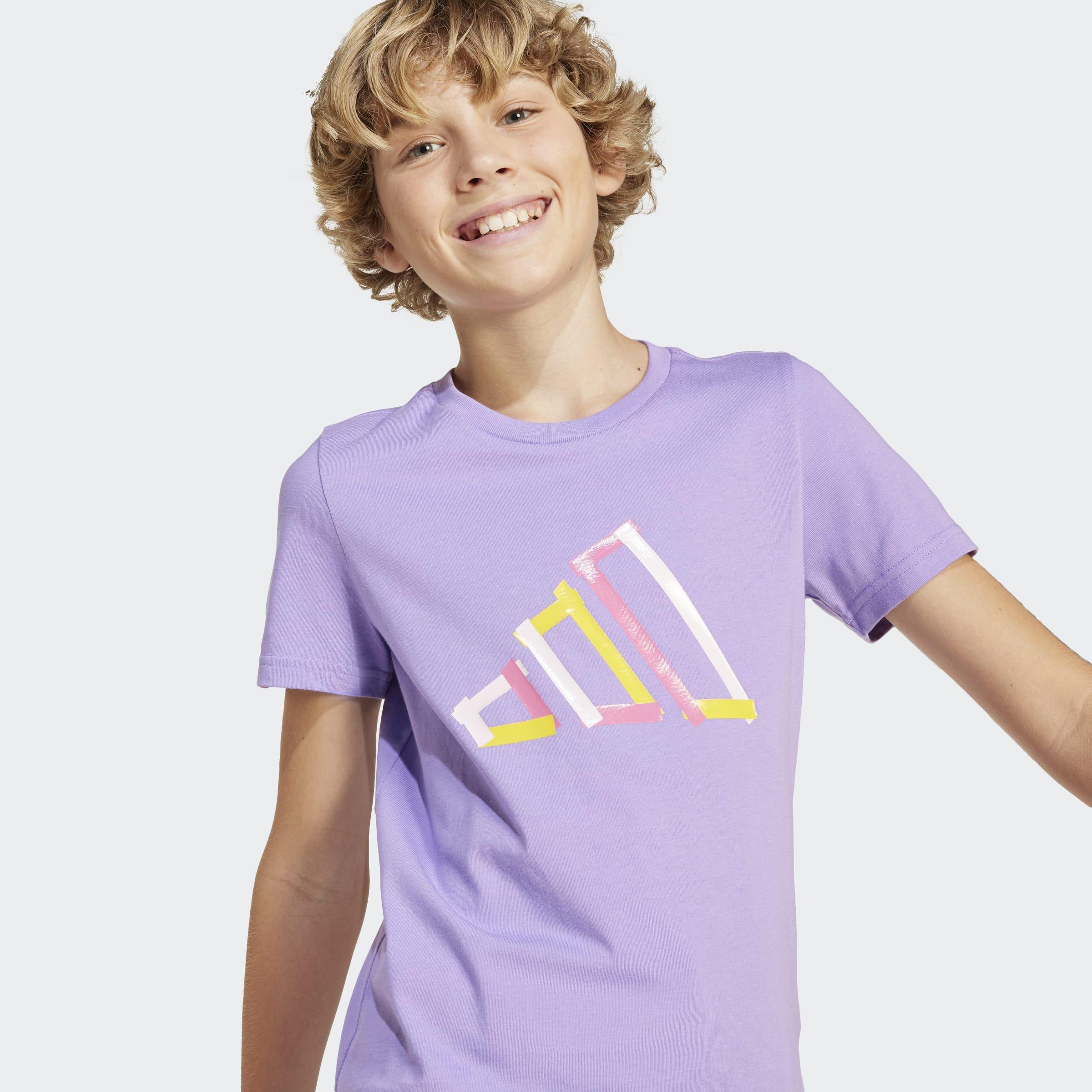 Kids Unisex Tech Logo Graphic T-Shirt, Purple, A901_ONE, large image number 3