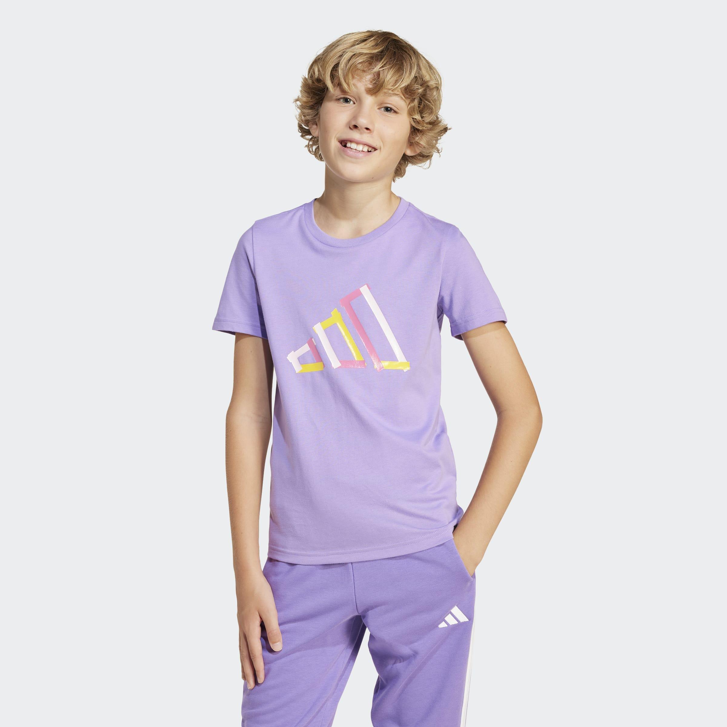 Kids Unisex Tech Logo Graphic T-Shirt, Purple, A901_ONE, large image number 7
