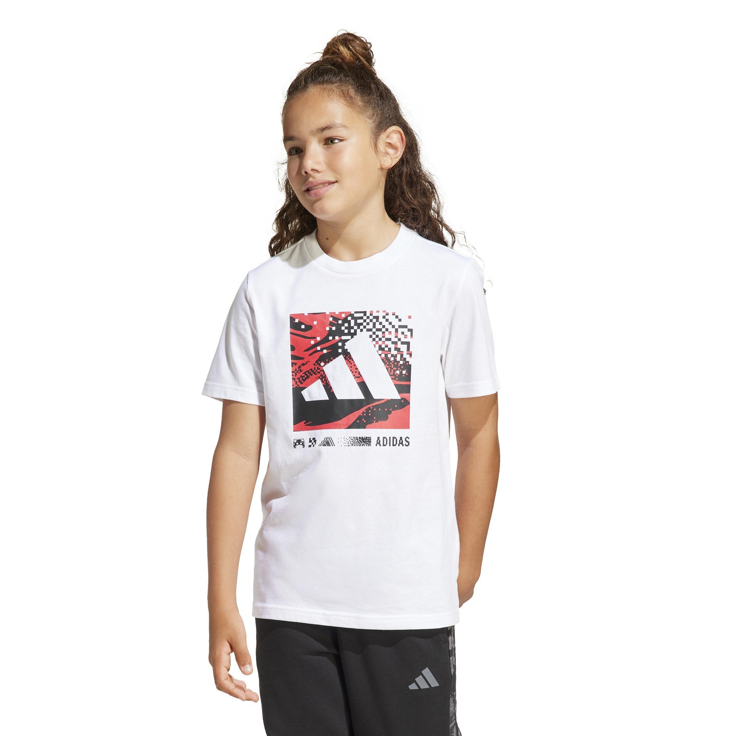 Kids Unisex Camo Graphic T-Shirt, White, A901_ONE, large image number 6